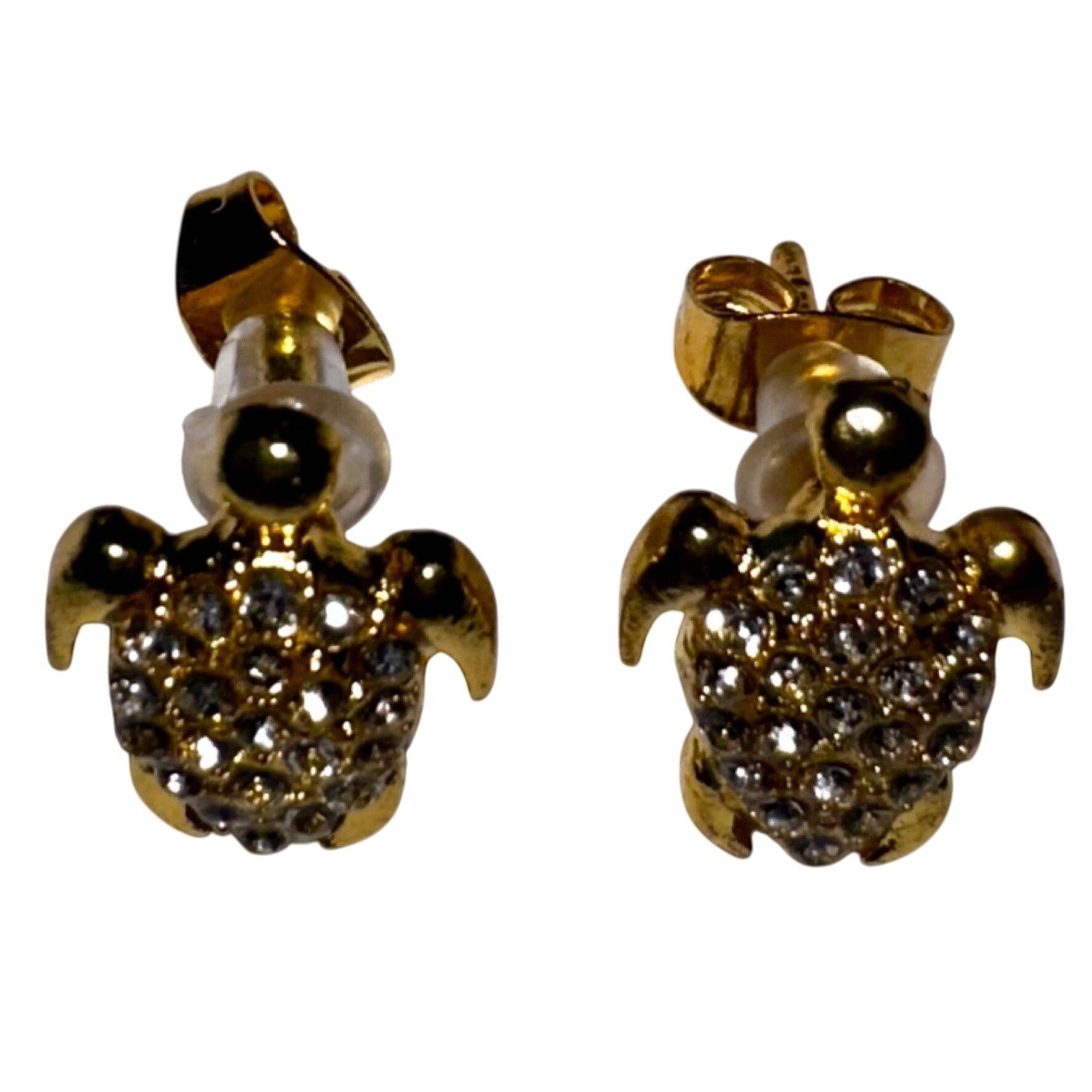 Other NWOT Gold-Plated Turtle Crystal Stud Earrings For Women or v Size ONE SIZE - 3 Thumbnail