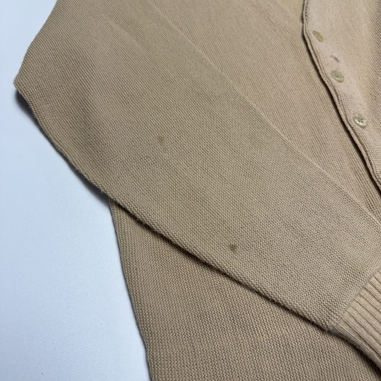 Vintage Vintage Orlon Campus Cardigan Sweater Mens XL Tan Knit Size US XL / EU 56 / 4 - 4 Thumbnail