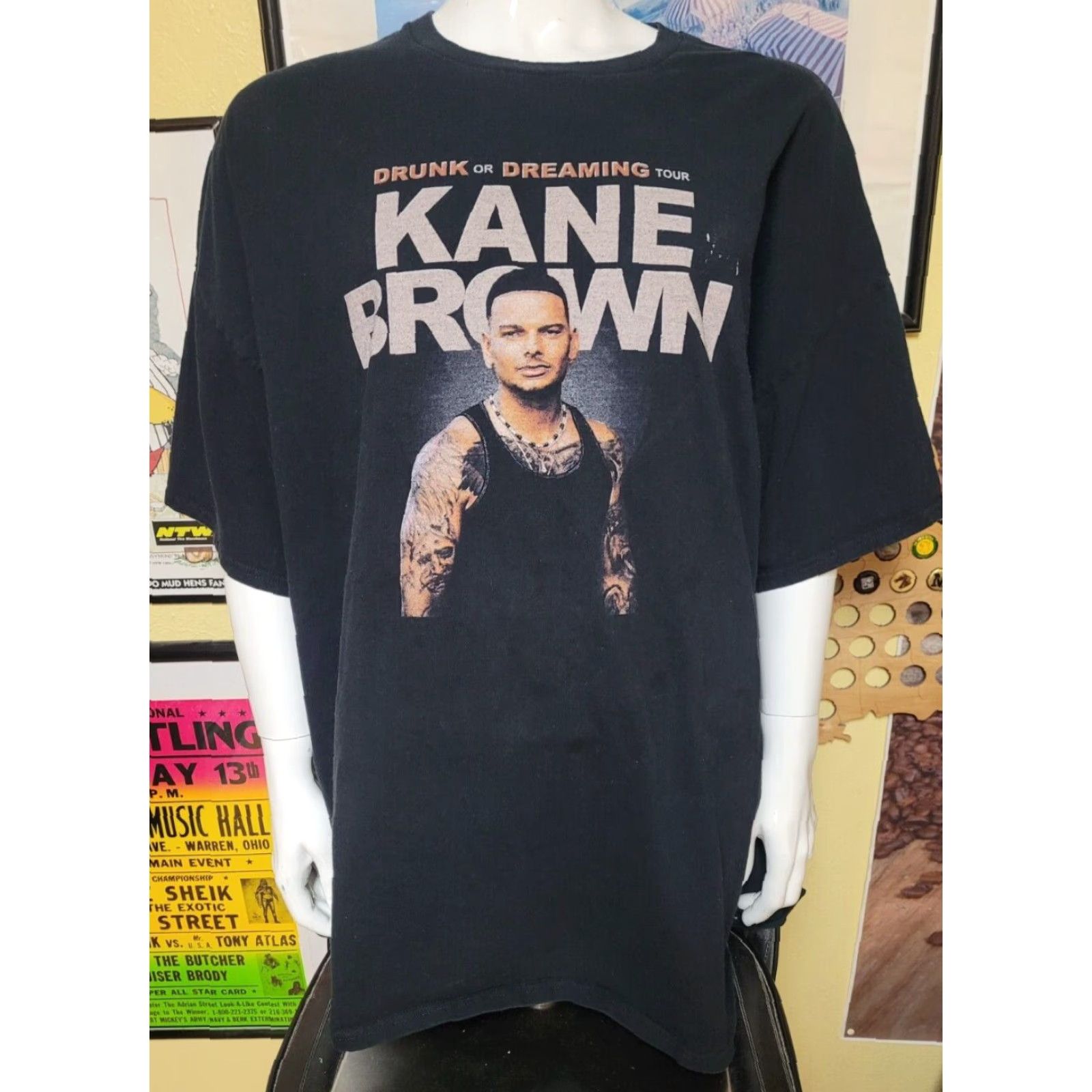 Gildan Kane Brown Drunk Or Dreaming 2023 Tour Concert T Shirt 5XL Gildan Black Cotton Graphic Tee Mens shirt Size US XXL / EU 58 / 5 - 2 Thumbnail