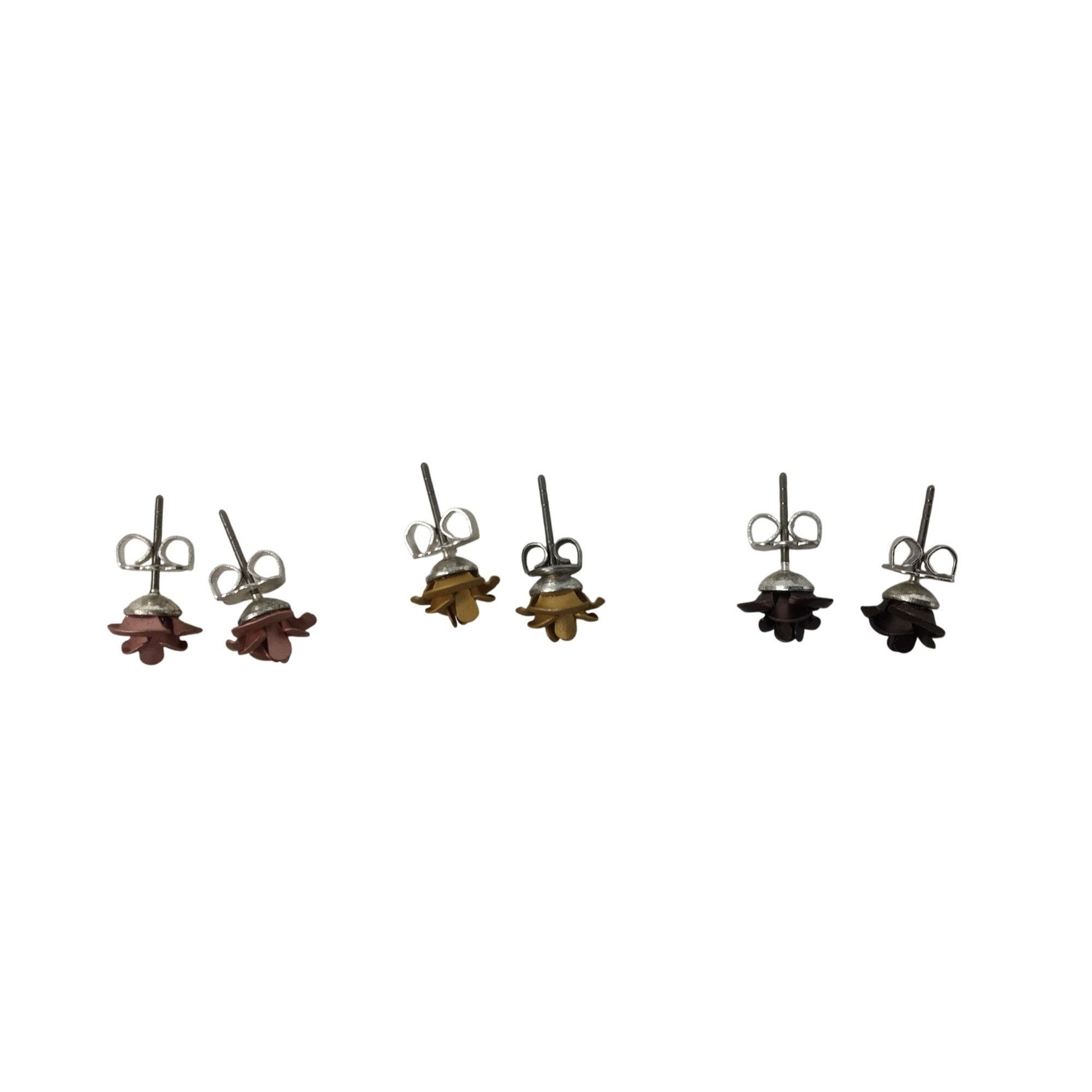 Other Three Pairs of Women's Rose Flower Stud Earrings with Backin Size ONE SIZE - 4 Thumbnail