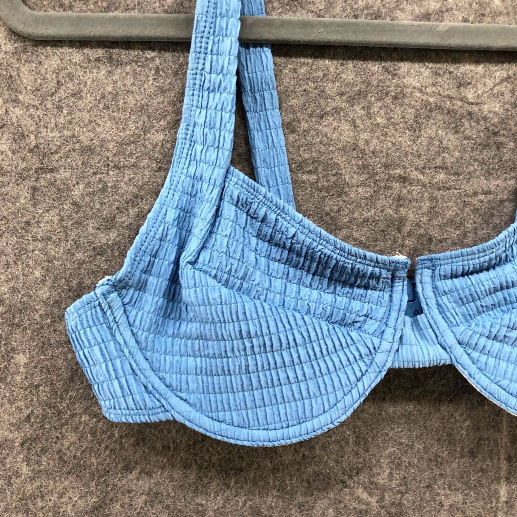 Nasty Gal NWT Nasty Gal Bikini Top Balconette Underwire Unpadded Light Blue Size 8 (M) Bra Top Women Size M / US 6-8 / IT 42-44 - 4 Thumbnail