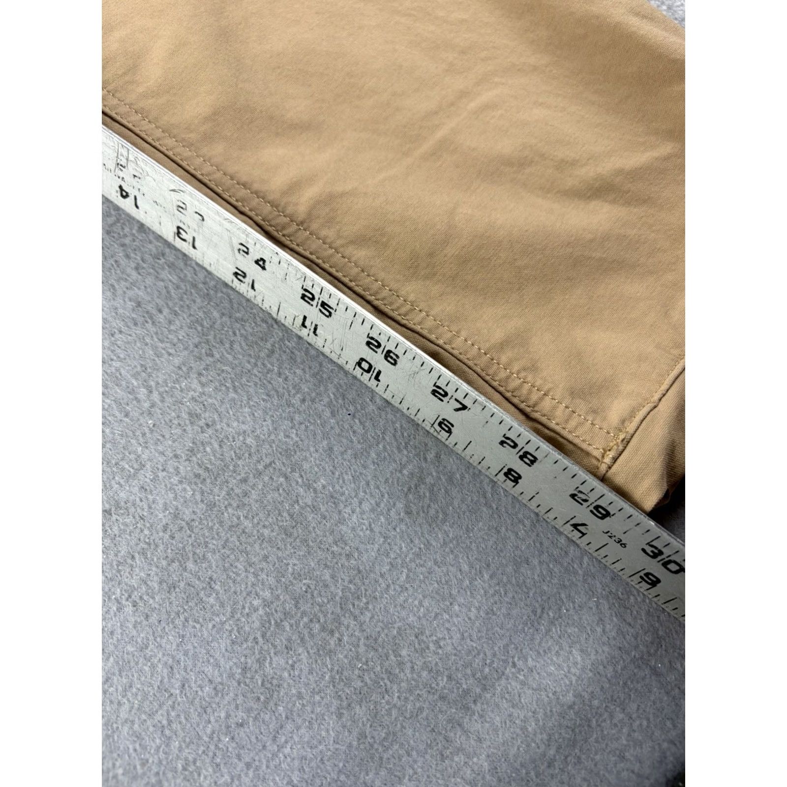 Camel Mugsy Pants Mens 36x30 Travel Chino Solid Beige Stretch Cotton Spandex Elastic Waist Straight Inseam 30 Regular Size US 36 / EU 52 - 7 Thumbnail
