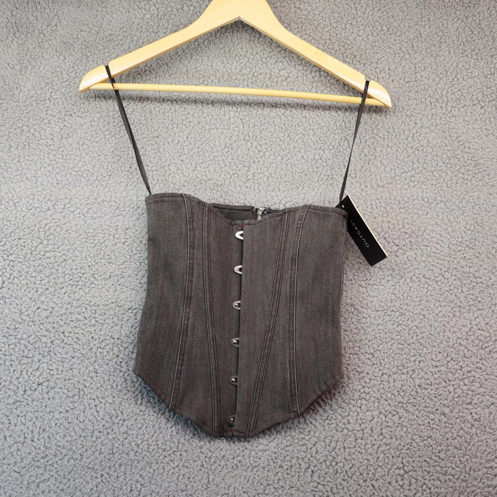 Outkast Outcast Top Women XS Grey Bustier Corset NWT Hot Topic jean Size ONE SIZE - 1 Thumbnail