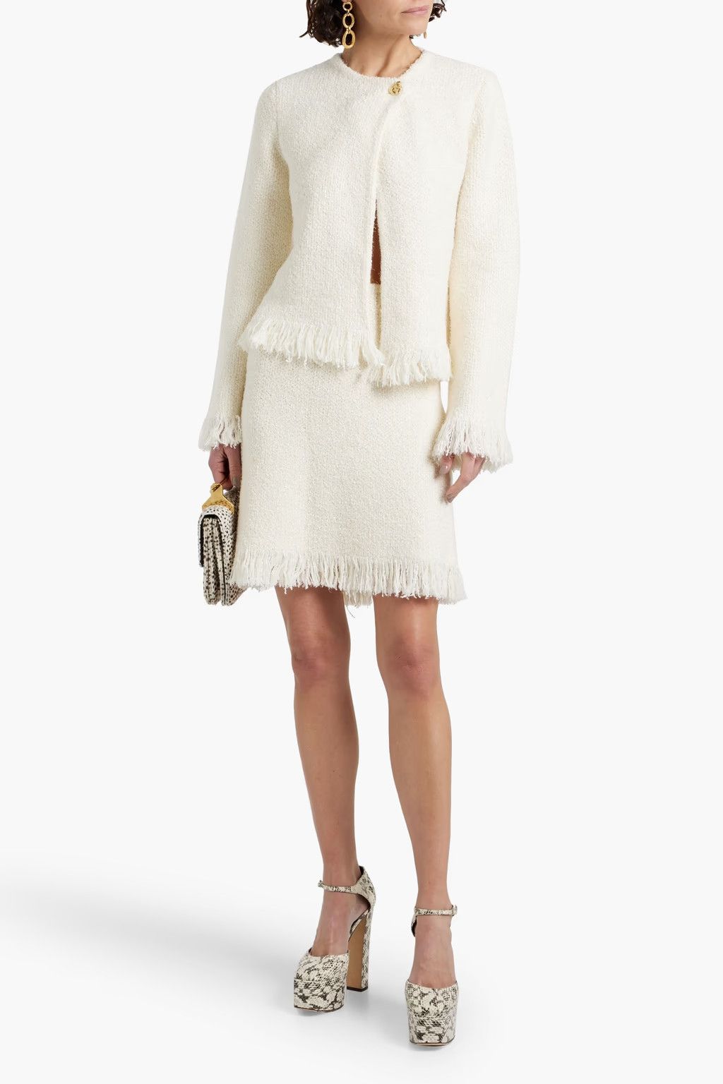 Chloe o1y0825 Cardigan in Ivory Size M / US 6-8 / IT 42-44 - 2 Thumbnail