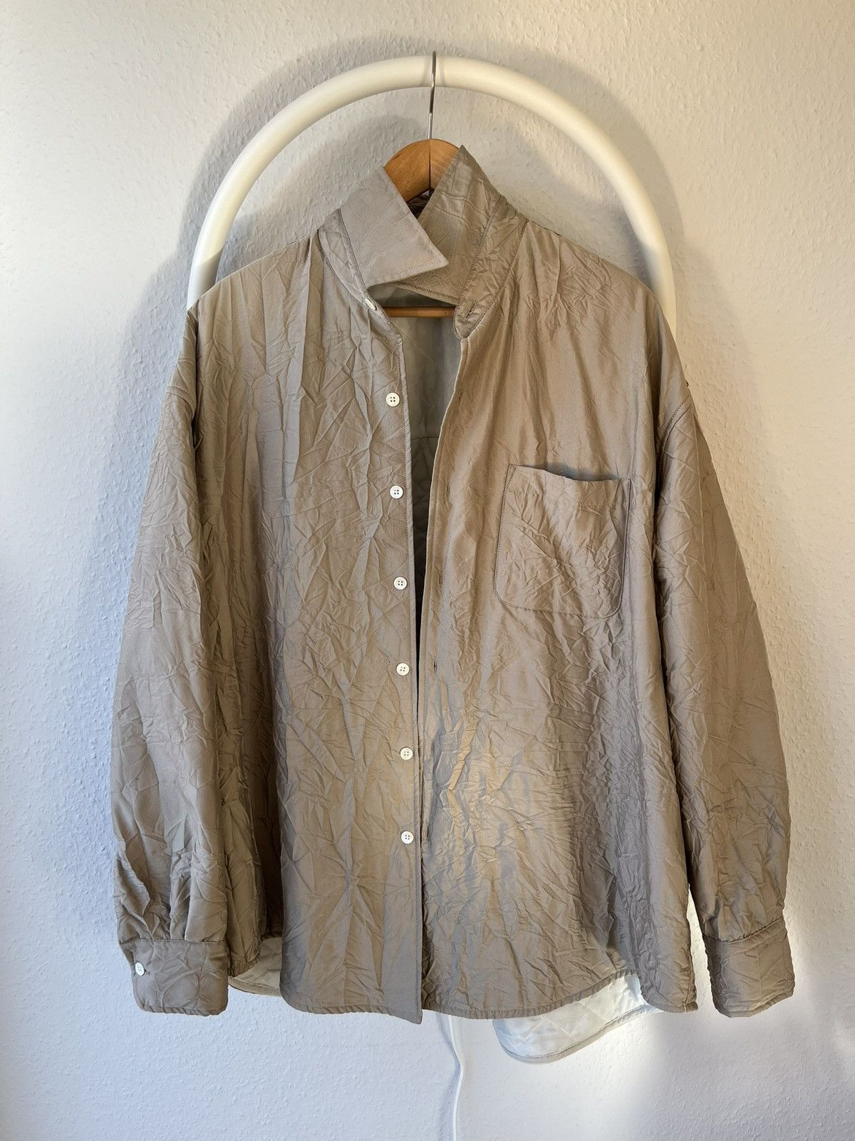image of Our Legacy Tech Borrowed Jacket in Beige, Men's (Size Large)