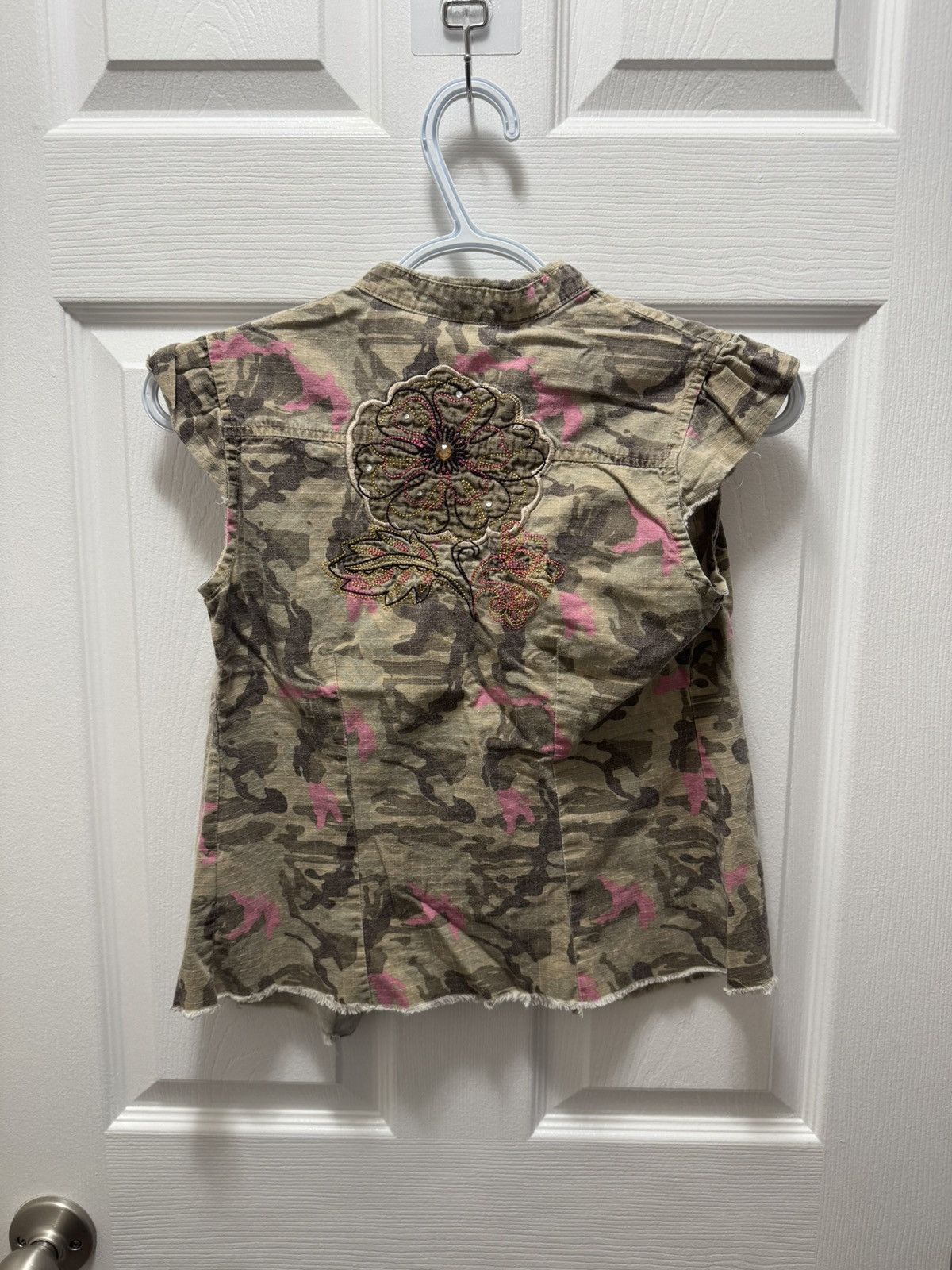 Vintage Mary-kate and Ashley Vintage Camo Vest Pink Flower Y2K Size S / US 4 / IT 40 - 1 Thumbnail