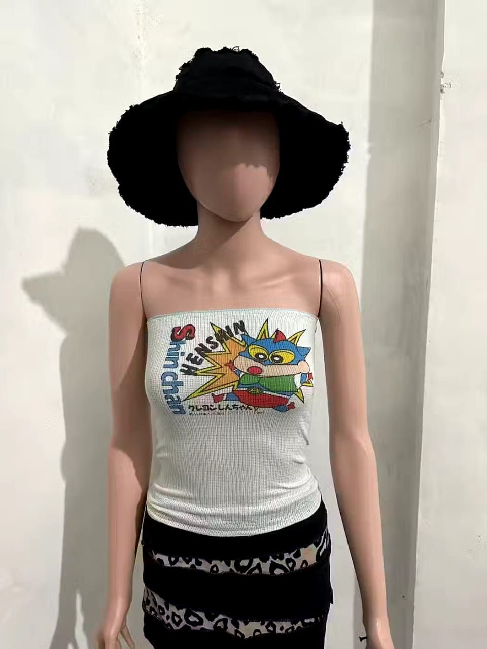 Anime Rare!! Vintage Shin chan Strapless Tops Stretchable Cotton Size XS / US 0-2 / IT 36-38 - 2 Thumbnail
