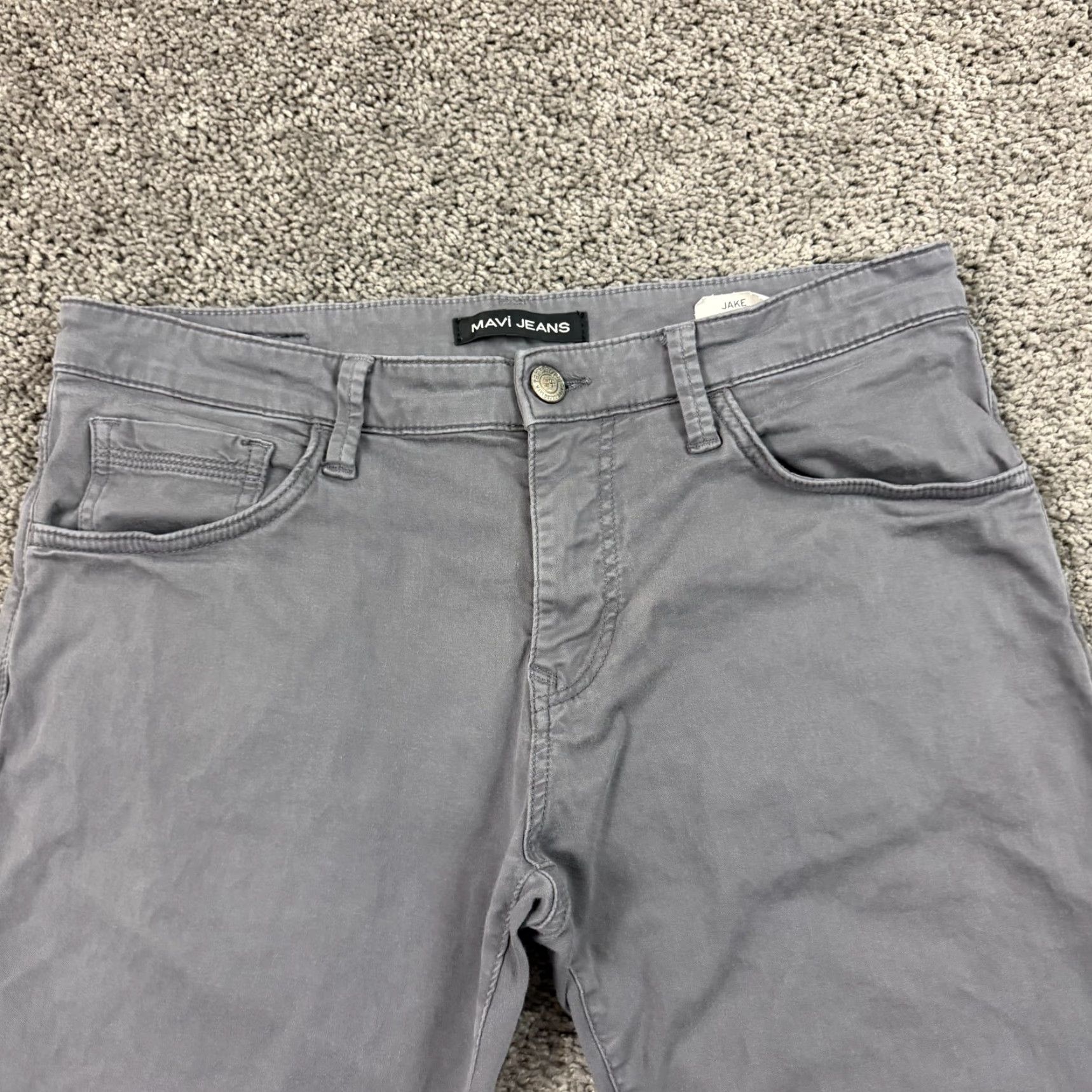 Mavi Mavi Pants Mens 33 Gray Slim Leg Stretch Chino 5 Pocket Jake Straight Stretch Casual Size US 33 - 2 Thumbnail