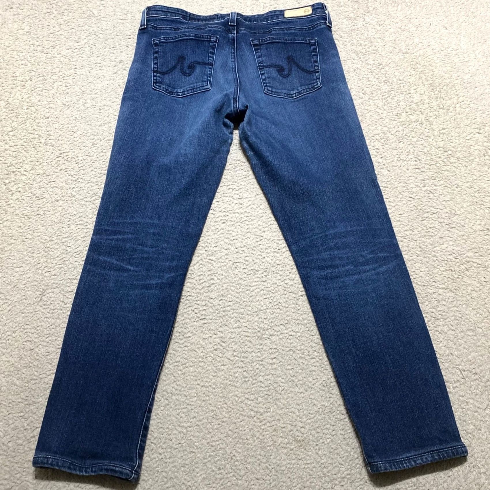 Denime AG Adriano Goldschmied Jeans Blue Denim Dark Wash Slim 29 - Womens - 5-Pocket Crop Stretch Button Zip Inseam 25 in Size 29" - 2 Thumbnail