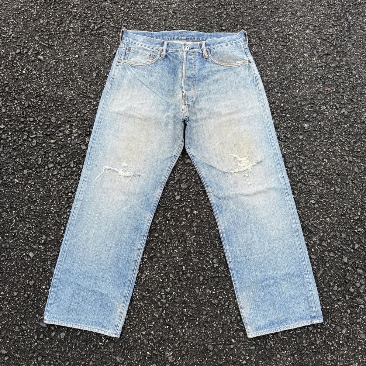 Japanese Brand Vintage EVISU button fly rippep rusty denim Size US 36 / EU 52 - 3 Thumbnail