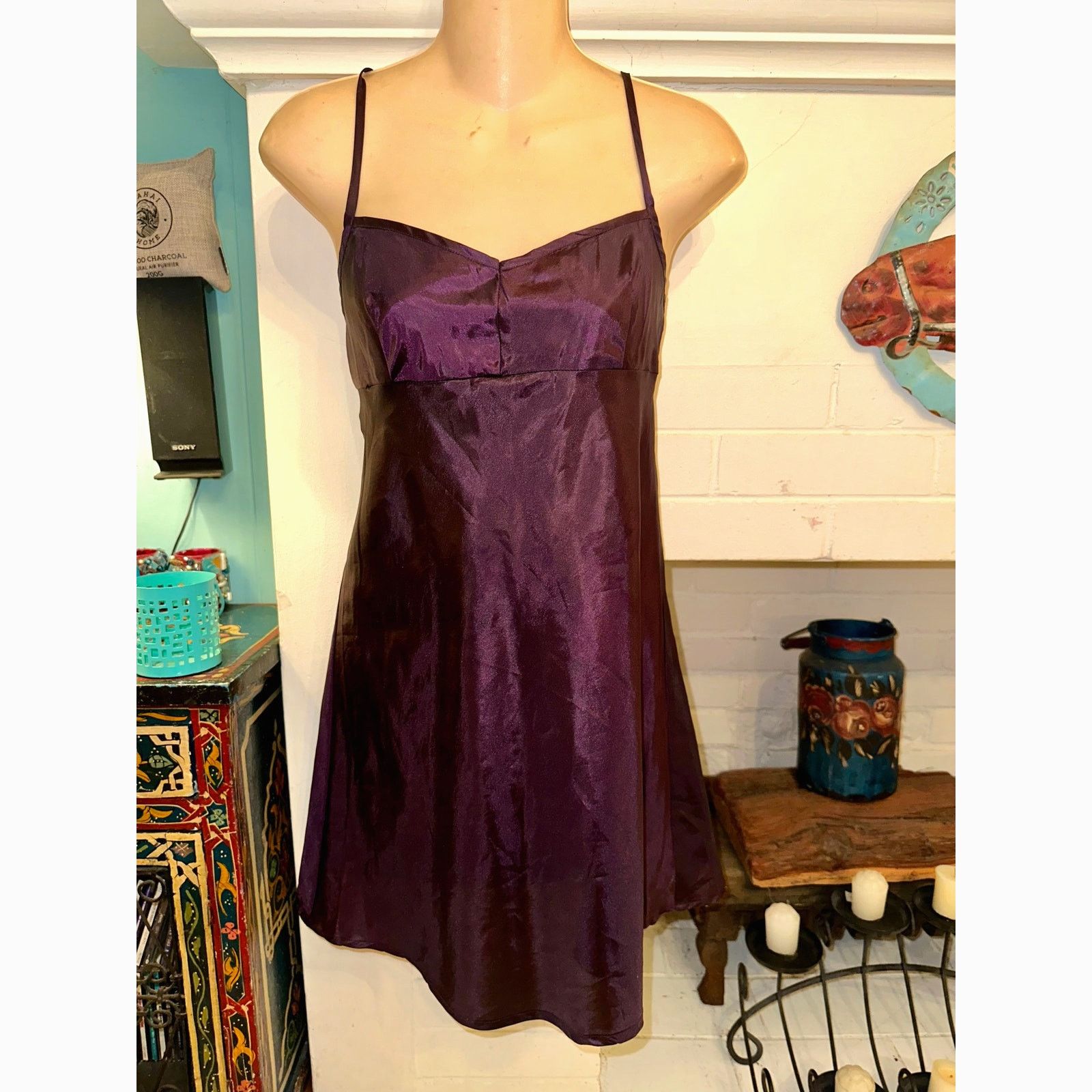 Nanette Lepore NANETTE LEPORE PURPLE SILK SLIPDRESS 4 Size S / US 4 / IT 40 - 1 Thumbnail