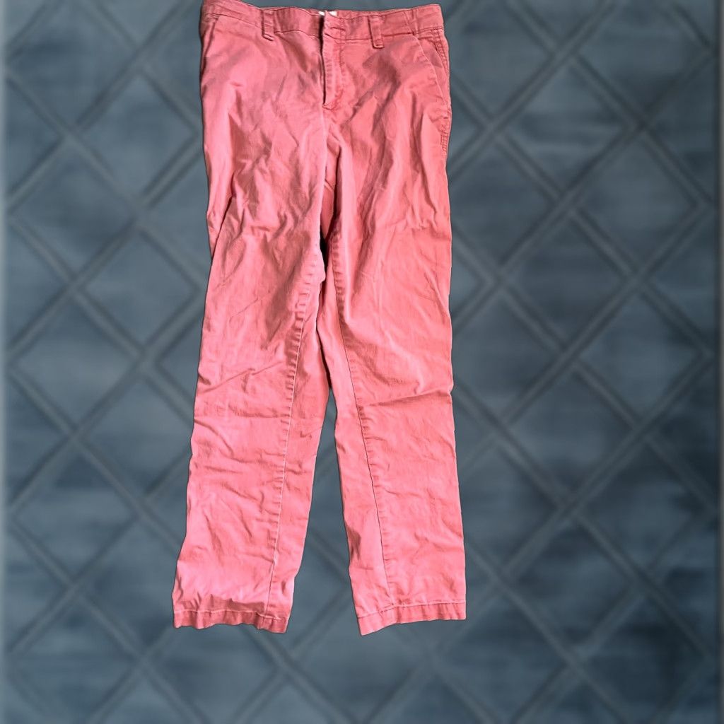 Gap Gap Pink Chino Pants Women 00 Regular Bootcut Stretch Distressed Girlfriend Button Zip Size 24" / US 00 / IT 34 - 1 Thumbnail