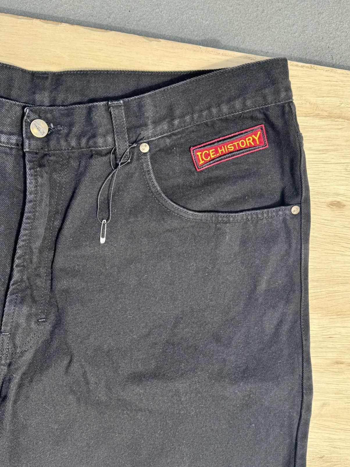 Iceberg × Vintage Iceberg History 90’s Vintage Hip Hop Rap Black Denim Jeans Size US 40 / EU 56 - 5 Thumbnail
