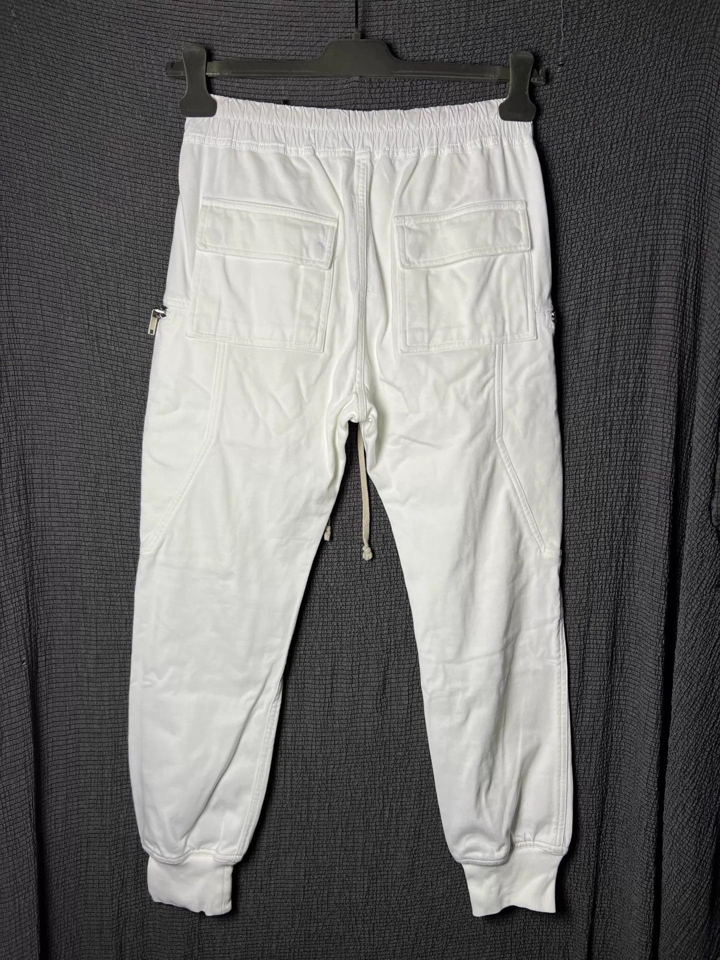 Rick Owens White Sweatpants with Zipper Pockets Size 32 Size US 32 / EU 48 - 1 Thumbnail