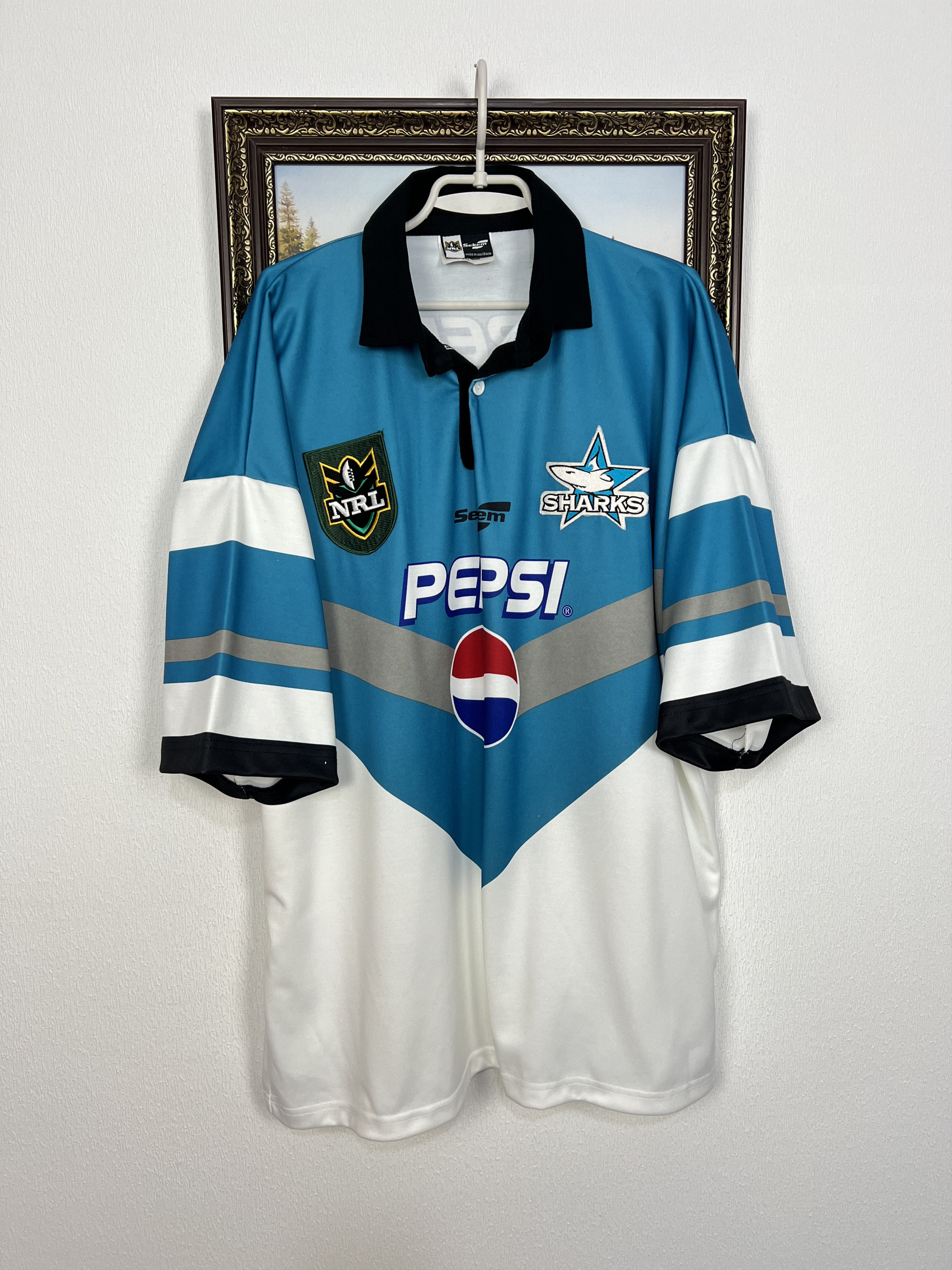 Vintage Vintage 90's Cronulla Sharks Rugby Union Jersey Trikot Shirt Size US XXL / EU 58 / 5 - 1 Thumbnail