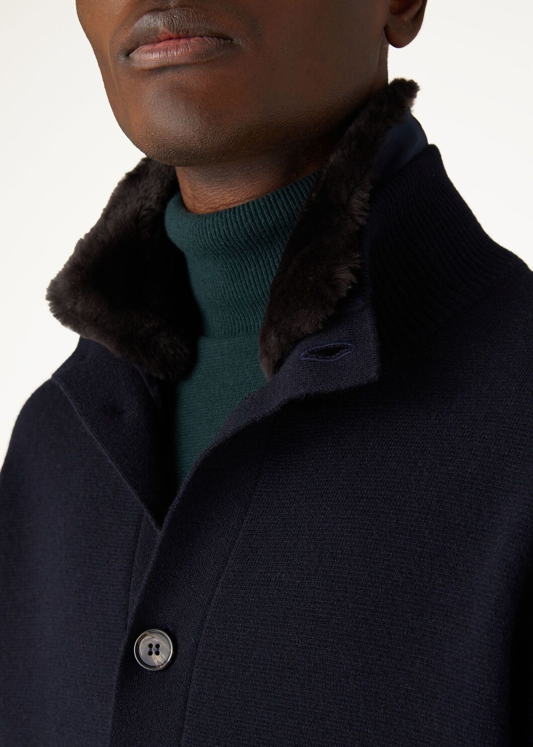 Loro Piana o1w1db10125 FAN7130 Ivrea Bomber Jacket in Navy Blue Size US L / EU 52-54 / 3 - 3 Thumbnail