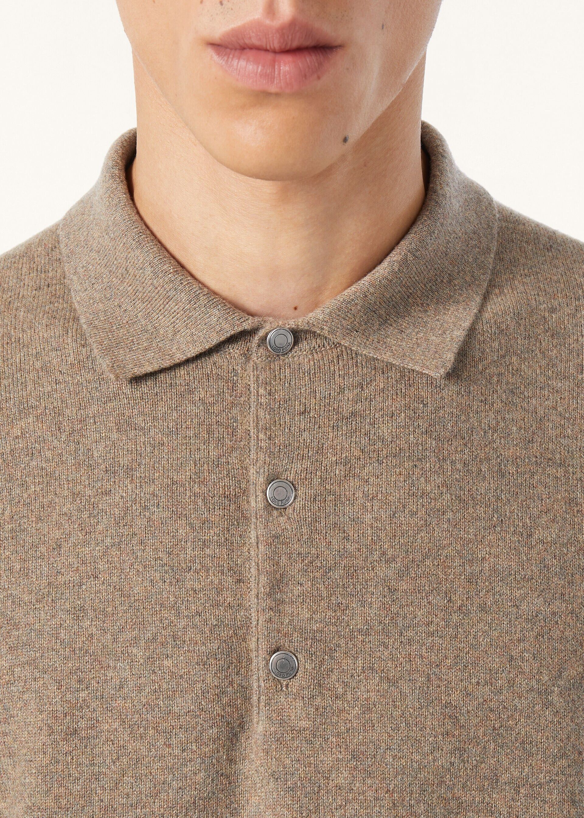 Loro Piana os11x0226 FAO9748 Classic Polo Shirt Licorice Root Melange Size US L / EU 52-54 / 3 - 3 Thumbnail