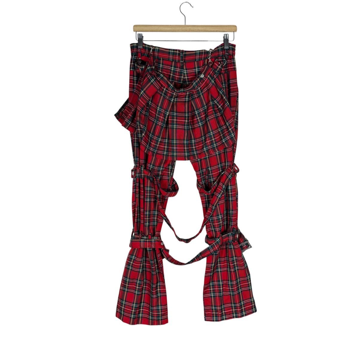 Japanese Brand ☀️RED TARTAN BONDAGE PANTS Size 30" / US 8 / IT 44 - 7 Thumbnail