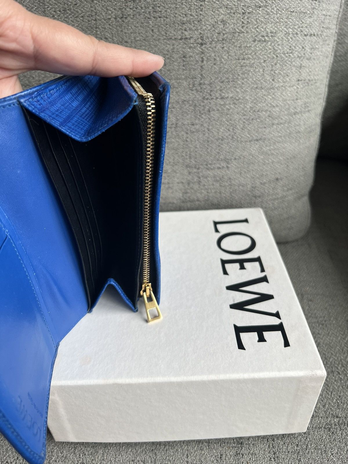 Loewe Textured Calfskin Small Vertical Zip Wallet