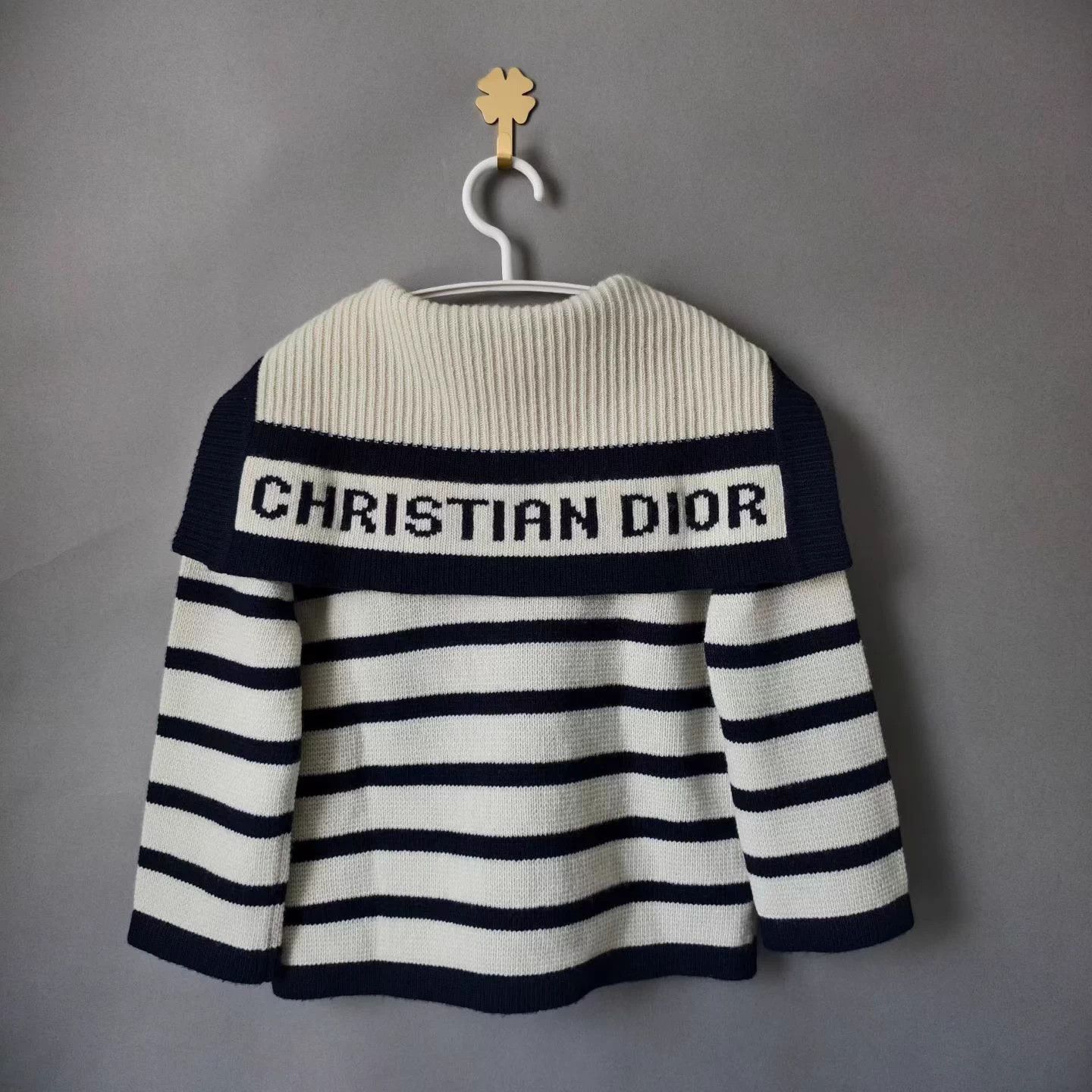 Dior DIOR D-Stripes wool knit cardigan women's Size XS / US 0-2 / IT 36-38 - 2 Thumbnail