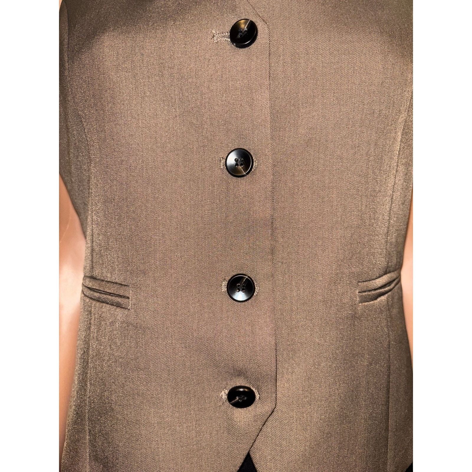 The Unbranded Brand Womens Khaki Brown Vest Size Medium Size M / US 6-8 / IT 42-44 - 4 Thumbnail