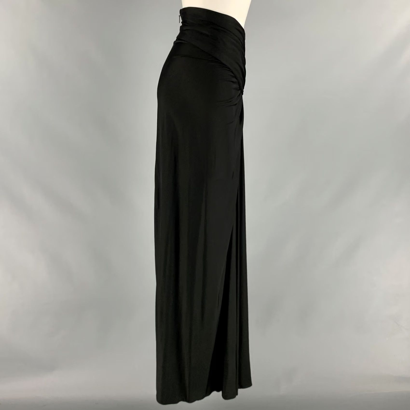 Yves Saint Laurent SAINT LAURENT Black Jersey Long Skirt Size 2 Maxi Women Italy Size XS / US 0-2 / IT 36-38 - 2 Thumbnail