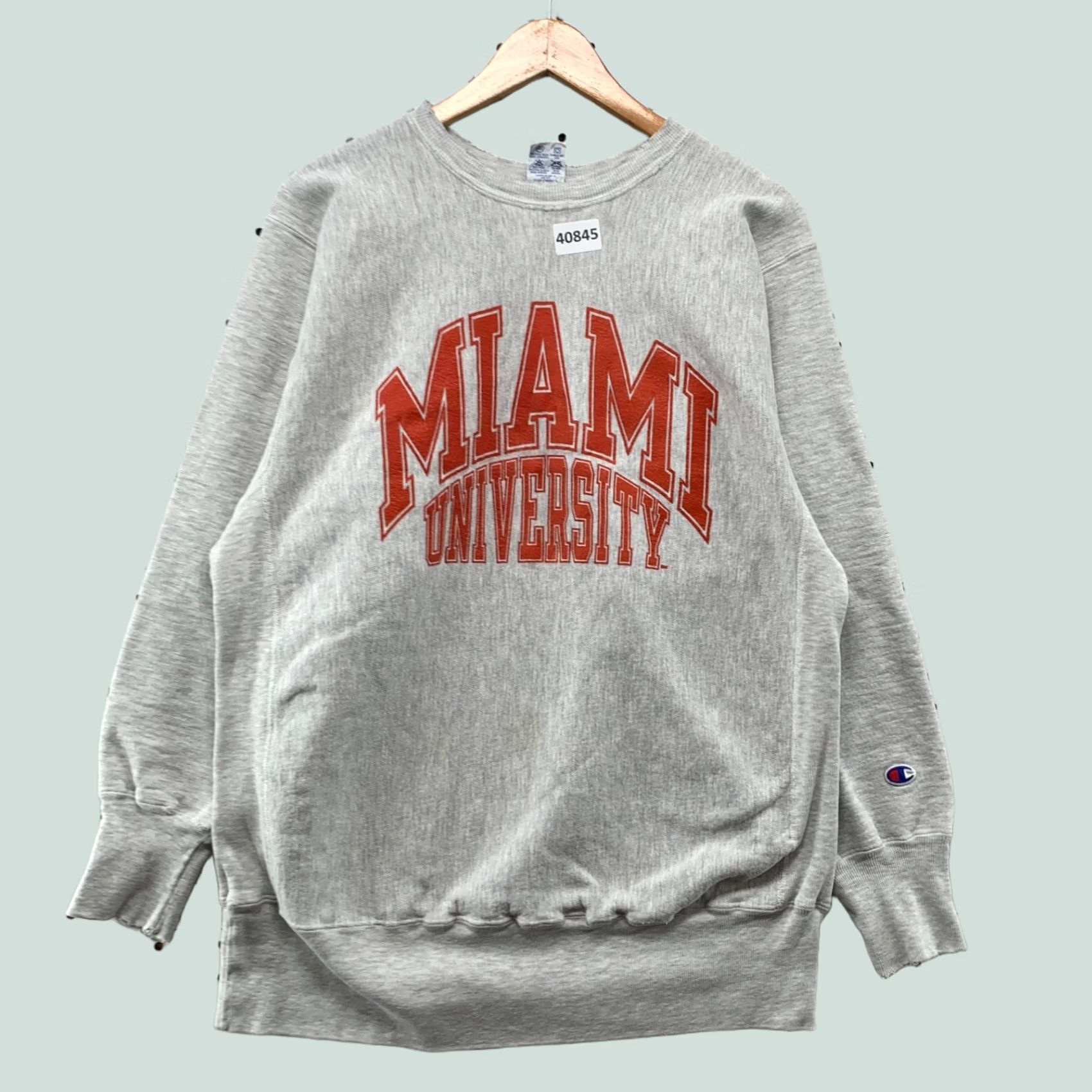 Champion VINTAGE Champion Shirt Mens XL Gray 90s Miami University Sweatshirt Reverse Weave 5x28 Size US XL / EU 56 / 4 - 1 Thumbnail