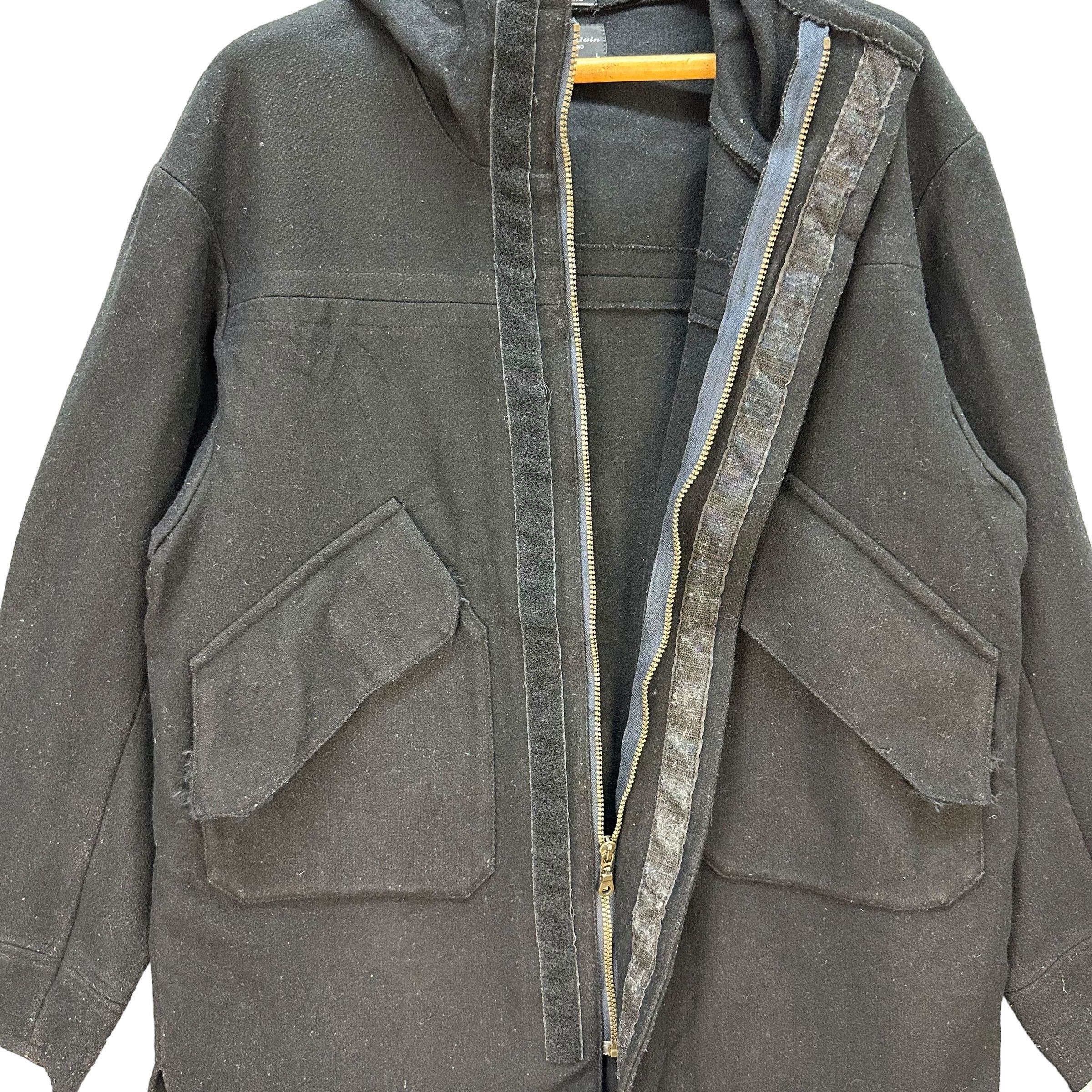 Japanese Brand NO IDEA NO GAIN Made in England Wool Hooded Jacket #A46-1084 Size US L / EU 52-54 / 3 - 7 Thumbnail