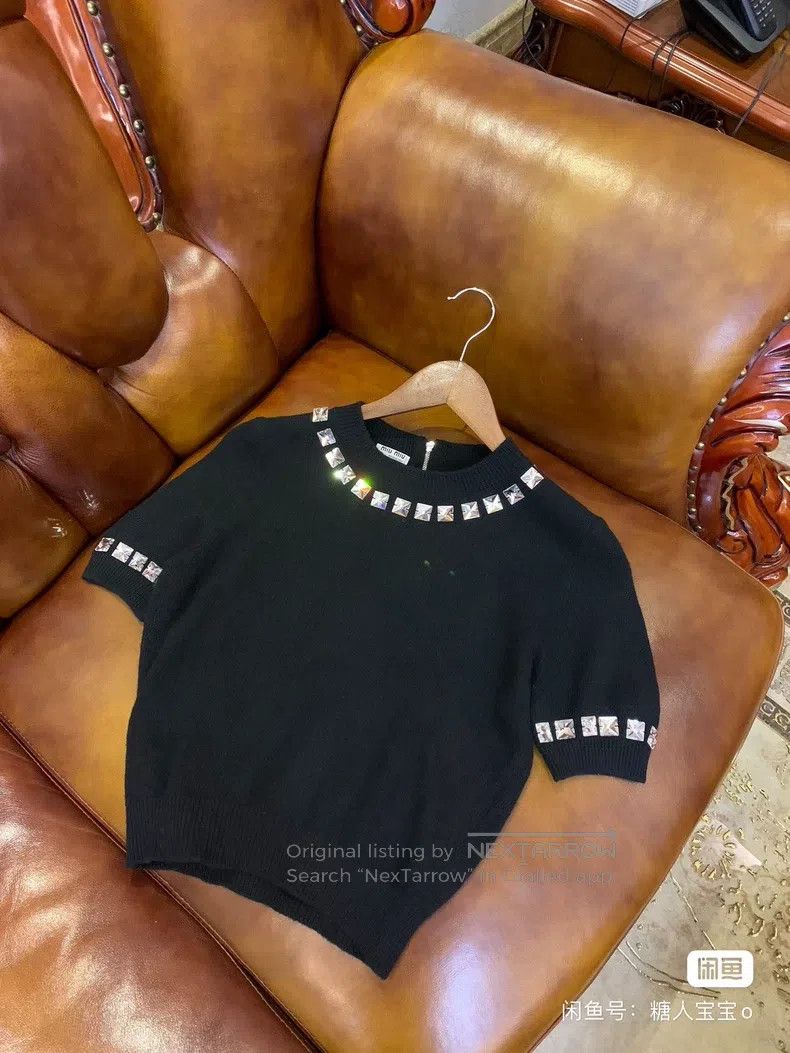 Miu Miu Miu Miu 40 Knitted short sleeve Size M / US 6-8 / IT 42-44 - 2 Thumbnail