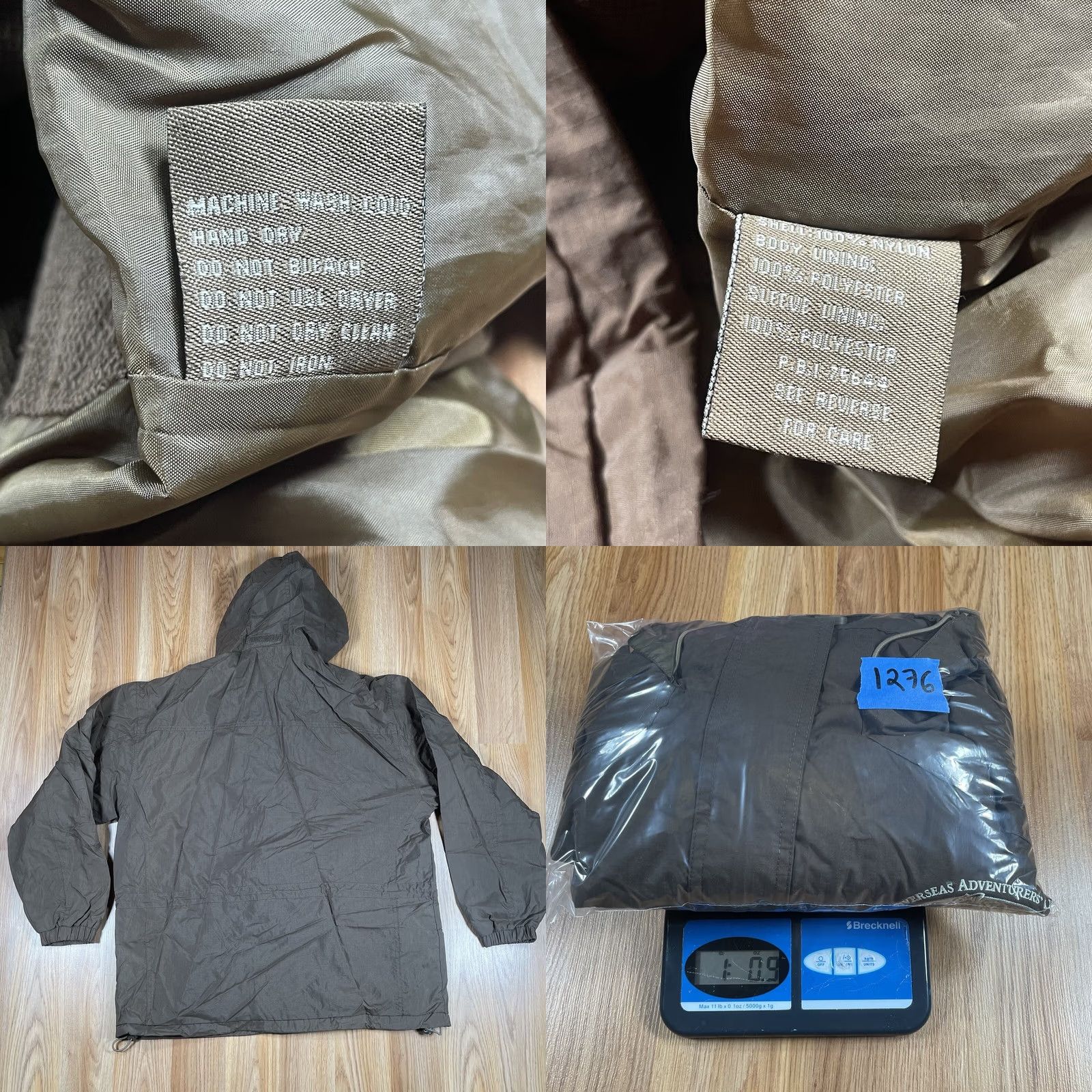 Olive Overseas Adventurer’s Club Windbreaker Hoodie Mens L Olive Green Full Zip Jacket Size US L / EU 52-54 / 3 - 9 Thumbnail