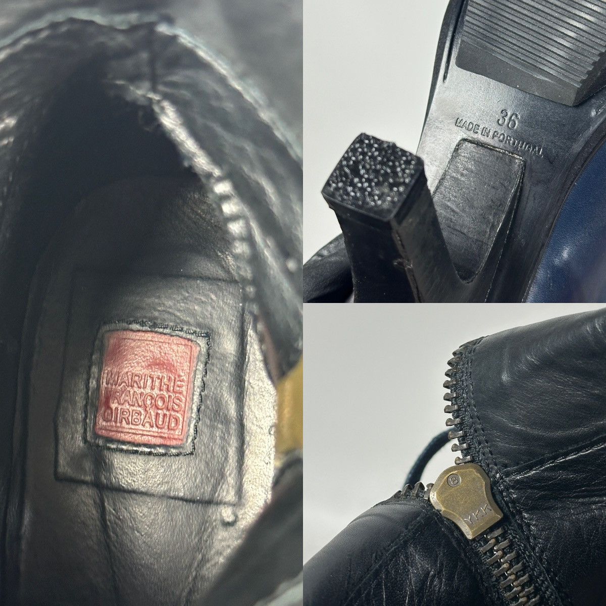 Marithe + Francois Girbaud Marithé + François Girbaud Navy Blue Leather Heeled Boots Size US 6 / IT 36 - 23 Thumbnail