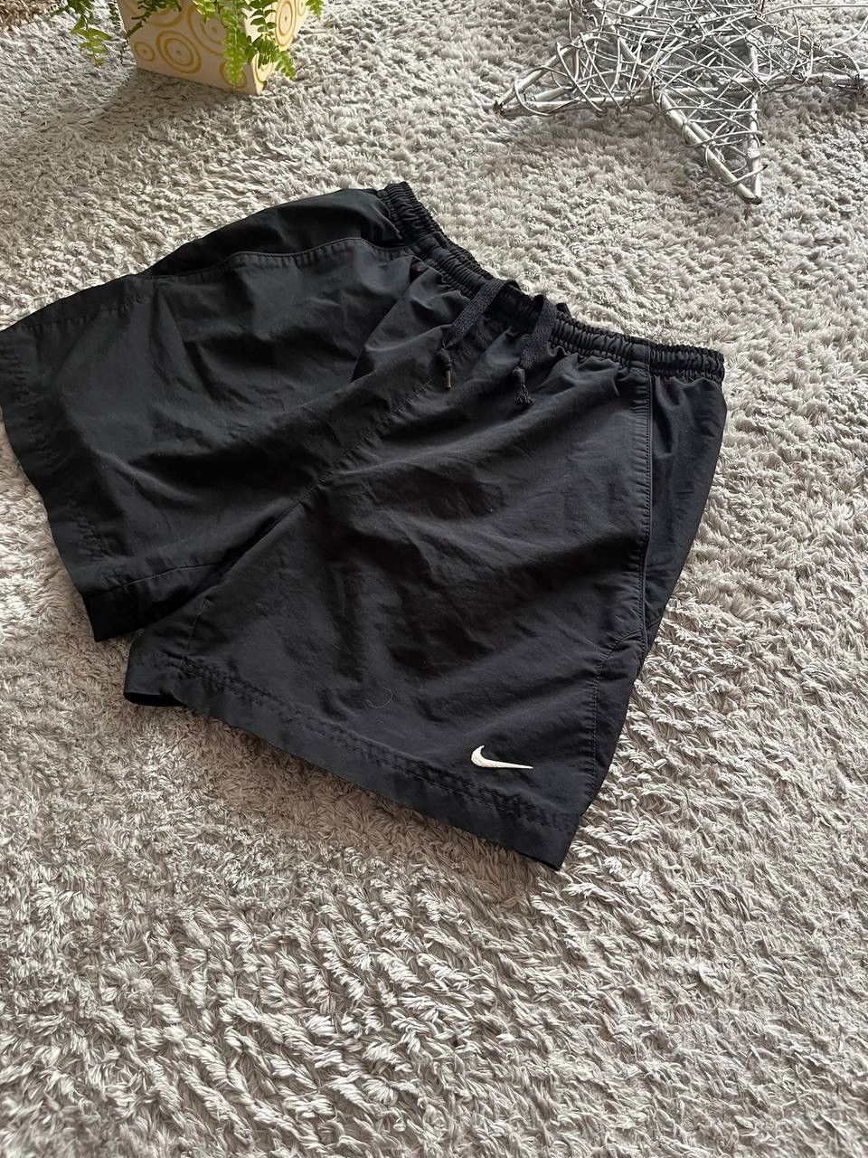 Nike × Vintage 00s Nike Shorts Nylon Logo Drill Swoosh Size US 35 - 3 Thumbnail