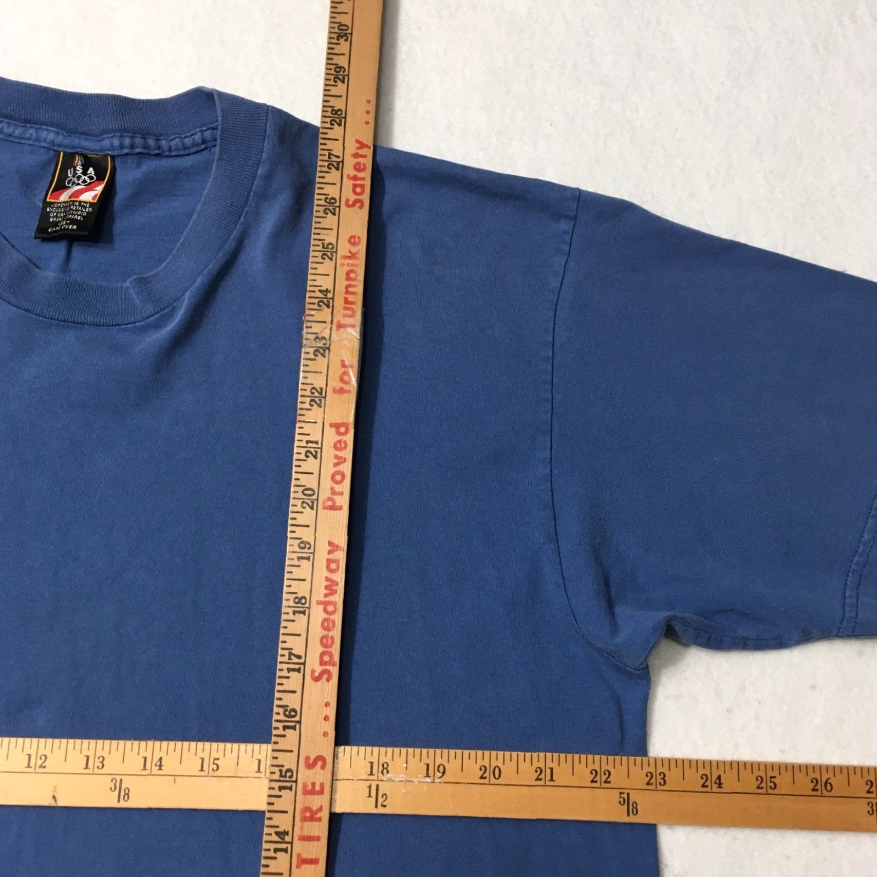 JCPenney VINTAGE JC Penny Shirt 90s Men XL Embroidered blue 1996 Atlanta Olympics Cotton USA Size US XL / EU 56 / 4 - 4 Thumbnail