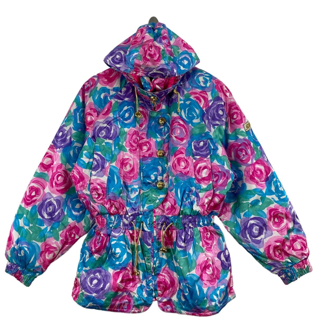 Vintage Vintage FABLICE Floral Overprint Snow Ski Winter Jacket Size L / US 10 / IT 46 - 1 Thumbnail