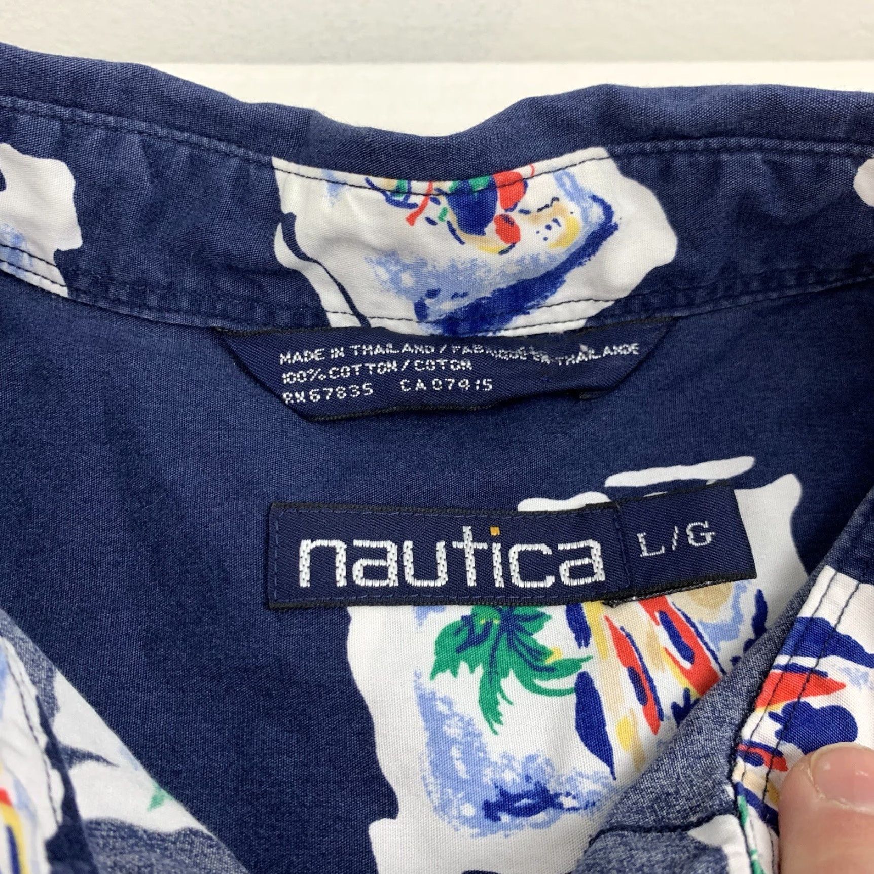 Nautica VINTAGE Nautica Button-Up Shirt Adult Large Blue Sailing Collar 90s Formal USA Size US L / EU 52-54 / 3 - 3 Thumbnail