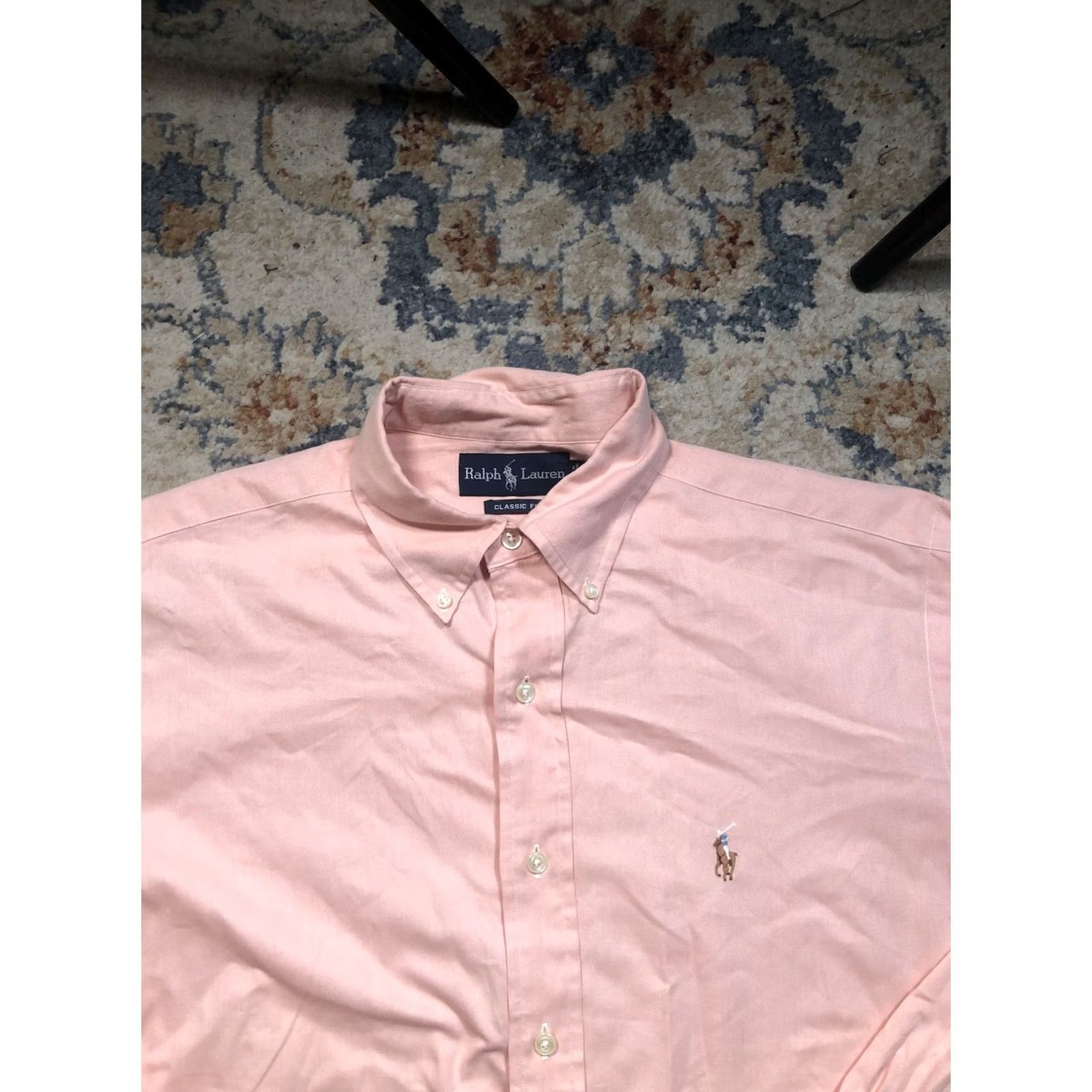 Ralph Lauren VINTAGE Ralph Lauren Dress Shirt Men Pink 15.5 Medium Classic Fit Button Down Long Sleeve Cotton Size 40R - 2 Thumbnail
