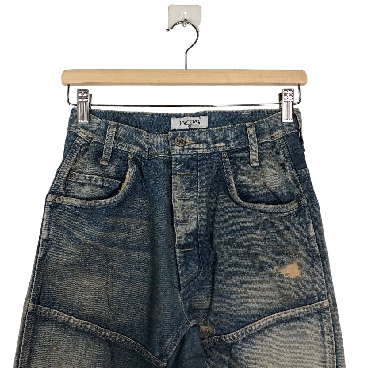 Japanese Brand 🔥90s Rare Distressed Design Jeans Fadthree Hysteric Glamour Size US 26 / EU 42 - 3 Thumbnail