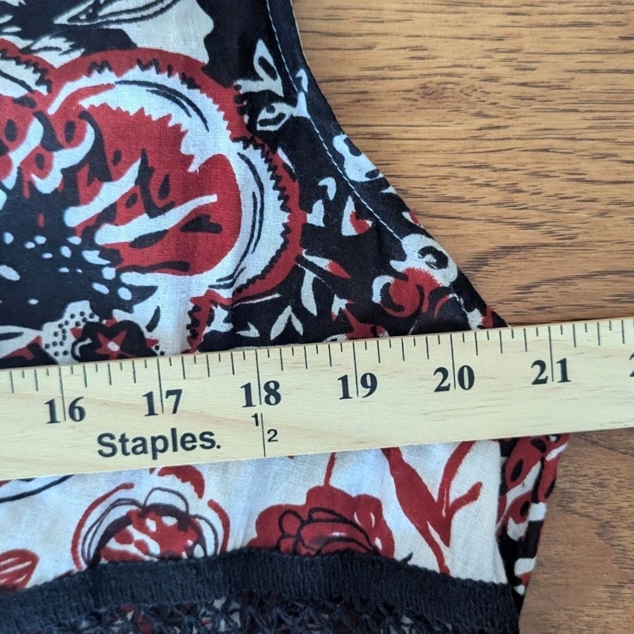 Vintage Willow Ridge Floral Print Maxi Dress Sleeveless White Black Red 2XL Bohemian Handkerchief Hem Casual Womens Size XXL / US 16-18 / IT 52-54 - 6 Thumbnail