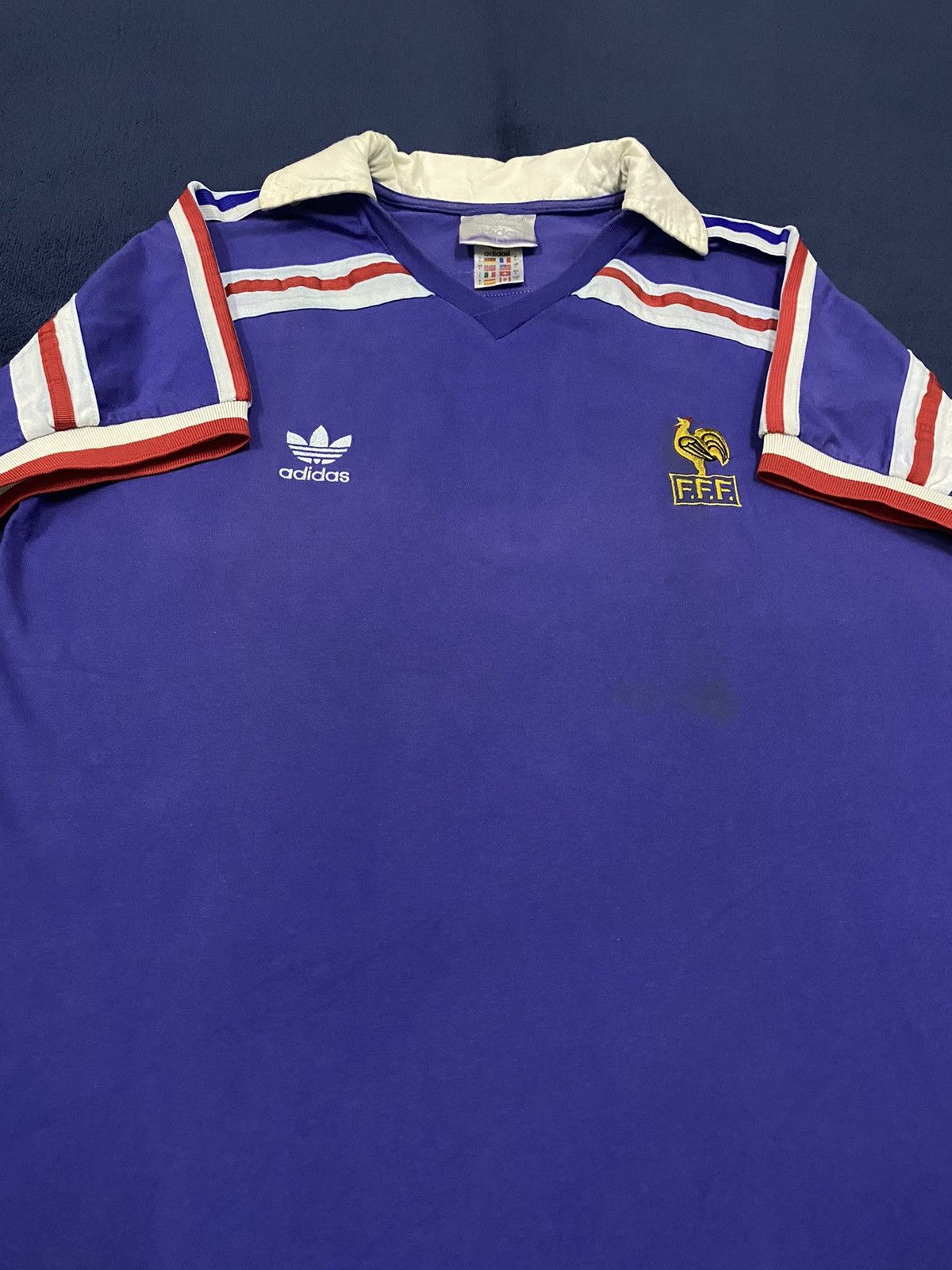 Adidas × Vintage Vintage 90s France International Football Club Polo Tshirt Size US L / EU 52-54 / 3 - 1 Thumbnail