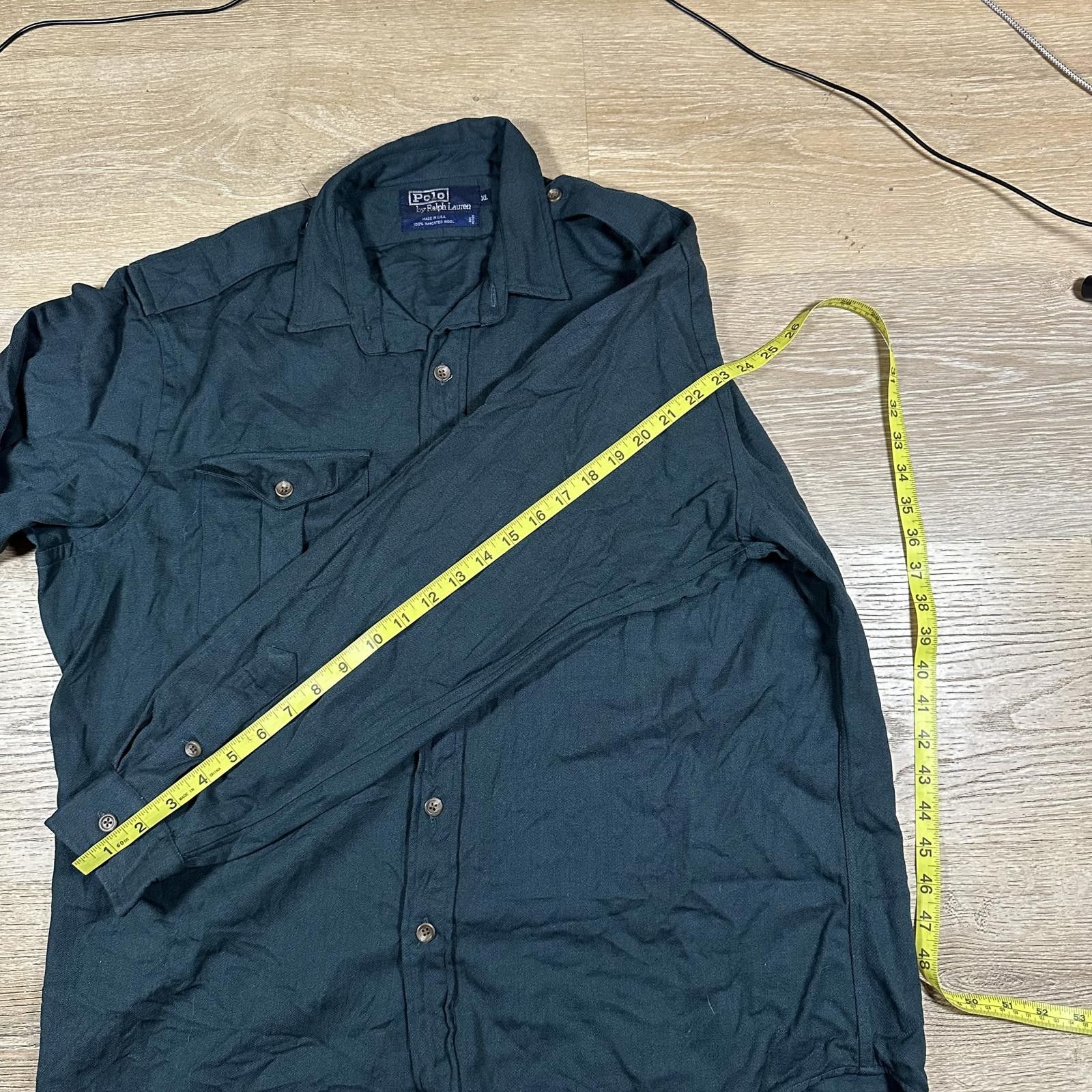 Other Vtg Polo Ralph Lauren wool shirt jacket green XL USA made Size US XL / EU 56 / 4 - 8 Thumbnail
