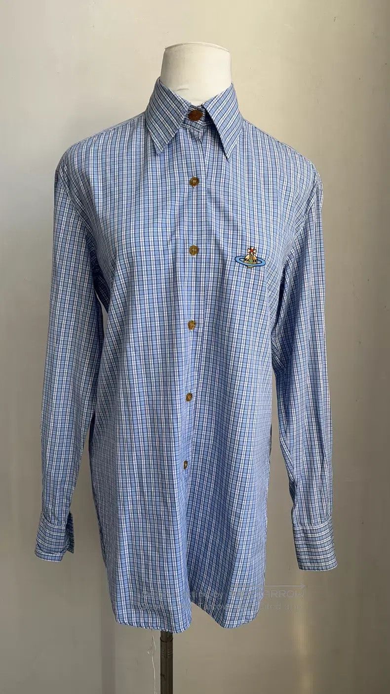 Vivienne Westwood Vivienne Westwood Blue and white checkered shirt Size M / US 6-8 / IT 42-44 - 5 Thumbnail