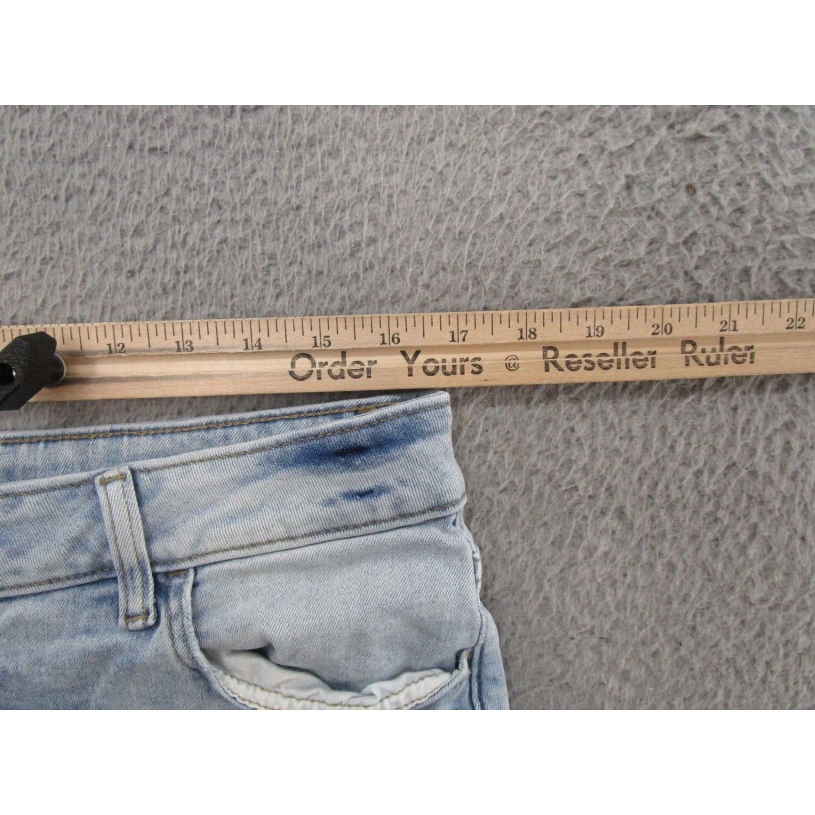 Vintage Maurices M Jeans Button Fly Light Wash Slim Straight Ankle Mid Rise 14 Short Womens Blue Jeans Size 36" / US 14 / IT 50 - 6 Thumbnail