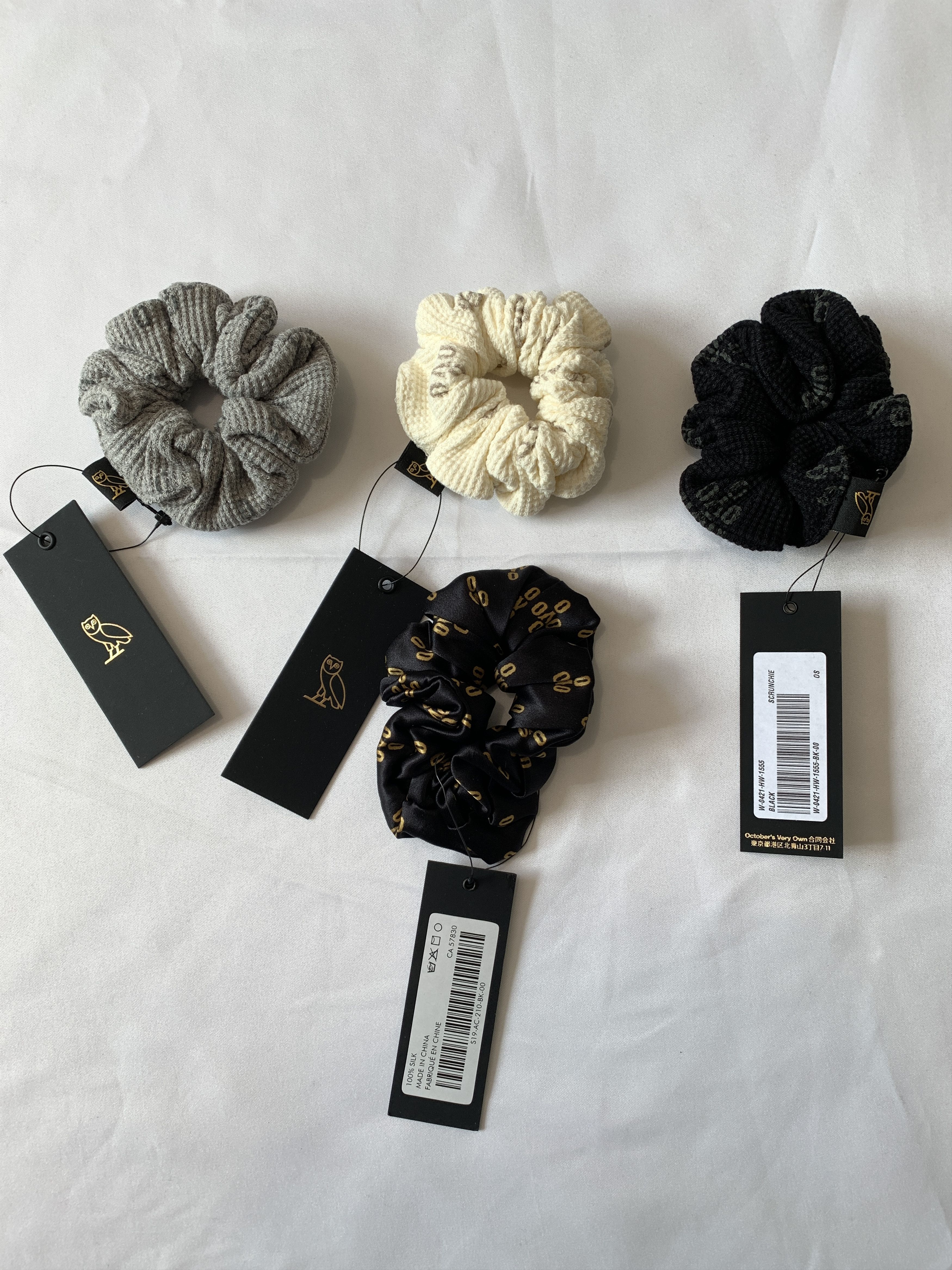 Drake OVO Womens Silk Monogram Hair Scrunchies Bundle x4 Size ONE SIZE - 2 Thumbnail