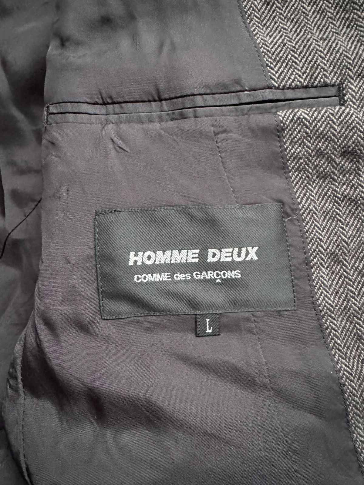 Comme des Garcons Homme Deux Comme Des Garcons Homme Deux 2023 Grey Distressed Blazer Size US L / EU 52-54 / 3 - 5 Thumbnail