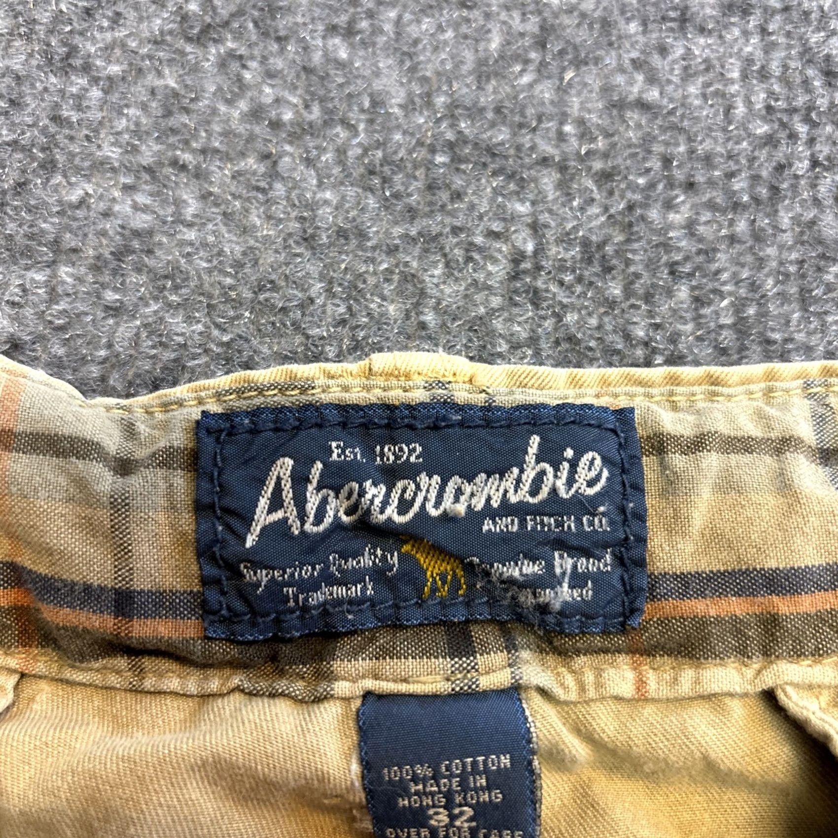 Abercrombie & Fitch VINTAGE Abercrombie & Fitch Shorts Men 32 Beige Cargo Drawstring Pockets 90s Military Outdoor Casual Workwear Size US 32 / EU 48 - 4 Thumbnail