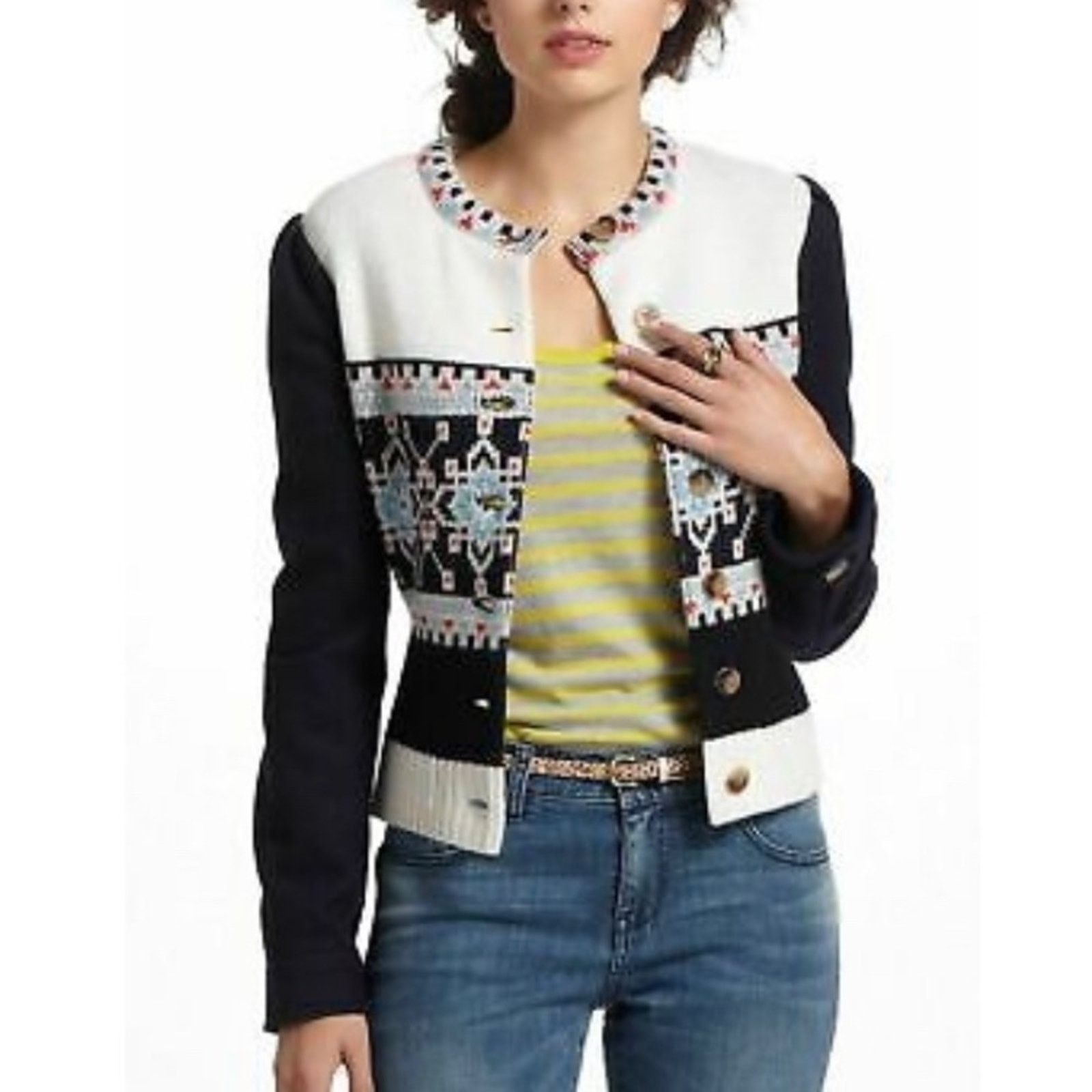 Anthropologie Anthropologie Buckhaven Fairisle Sweater jacket Elevenses Size XS / US 0-2 / IT 36-38 - 1 Thumbnail