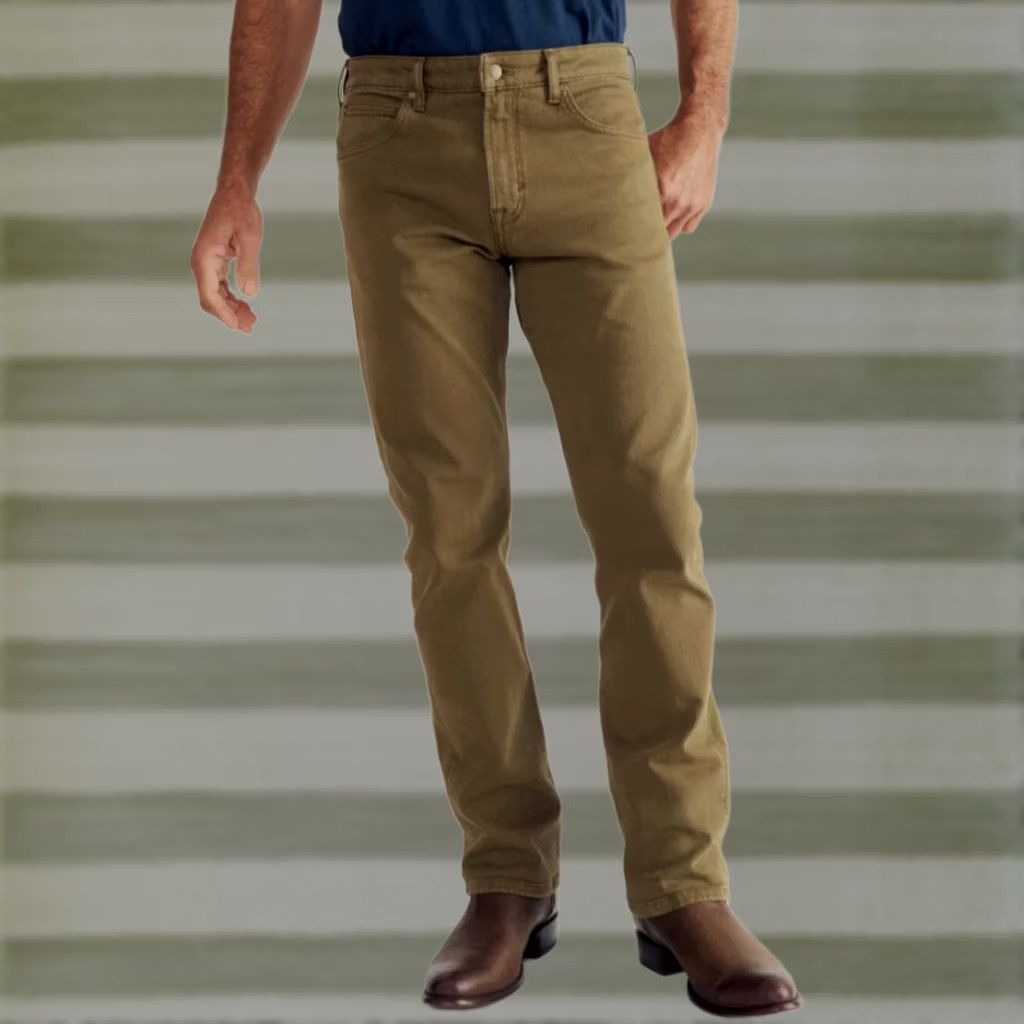Tecovas Tecovas Men's Slim Straight Stretch Twill Jeans 33x30 Olive Cotton Blend 5-Pocket Denim Straight Rise Mid 98% Cotton, 2% Spandex Size US 33 - 1 Thumbnail