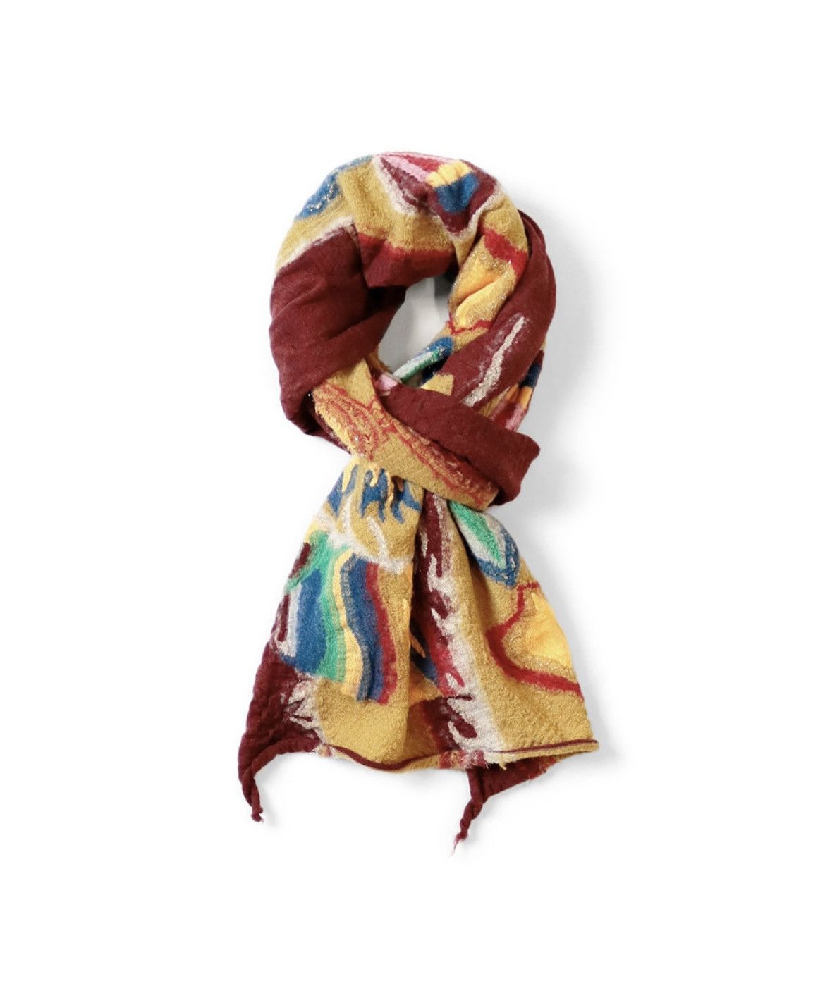Kapital Kapital Fulled wool Dragon Dance HAPPY Scarf Muffler Size ONE SIZE - 8 Thumbnail