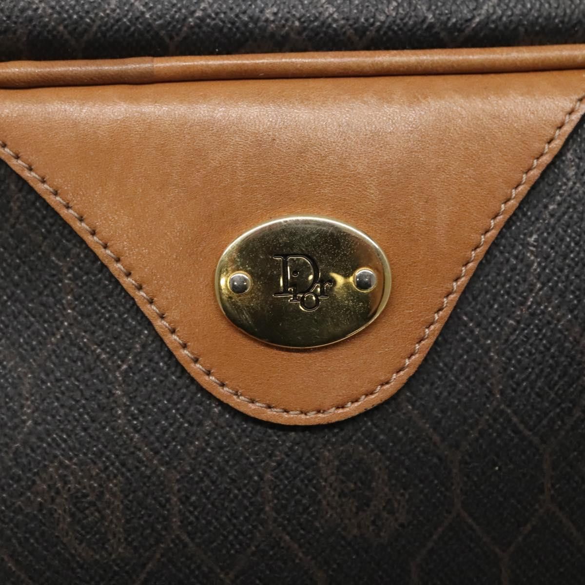 DIOR Honeycomb Canvas Shoulder Bag Black Gold
