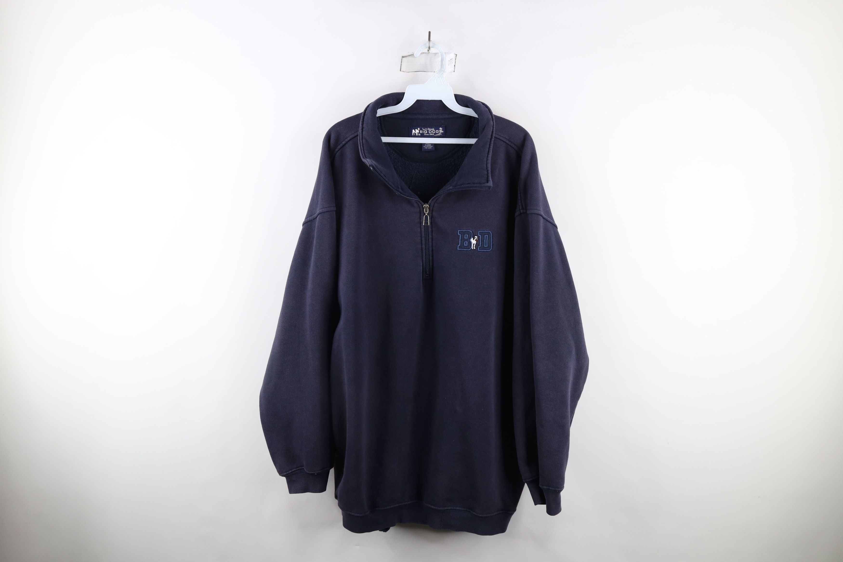 Big Dogs × Vintage Vintage Big Dogs Heavyweight Fit Half Zip Sweatshirt Blue Size US XL / EU 56 / 4 - 1 Thumbnail